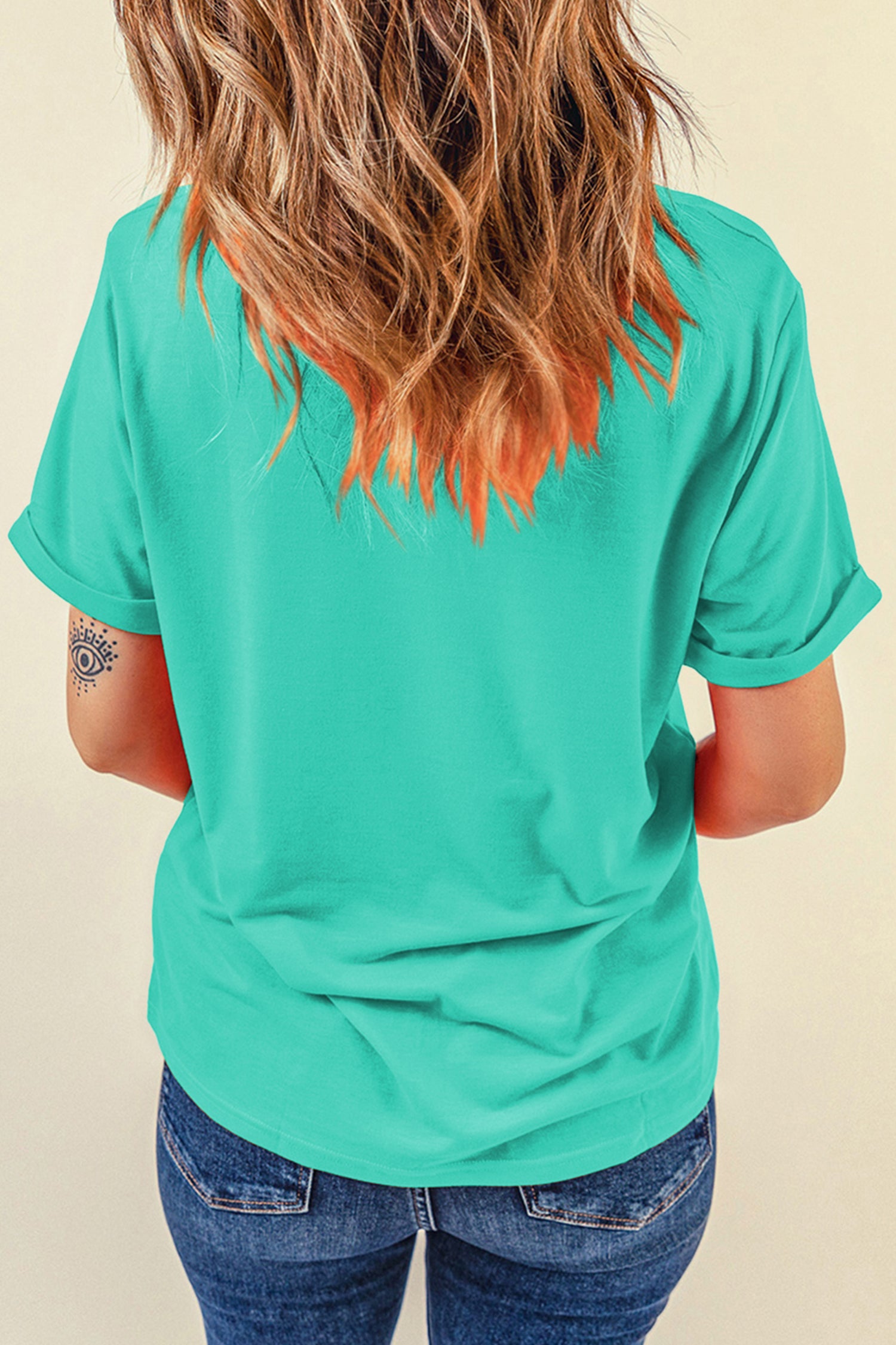 Mint Green Hello Summer Crab Print Loose Fit Short Sleeve T-Shirt