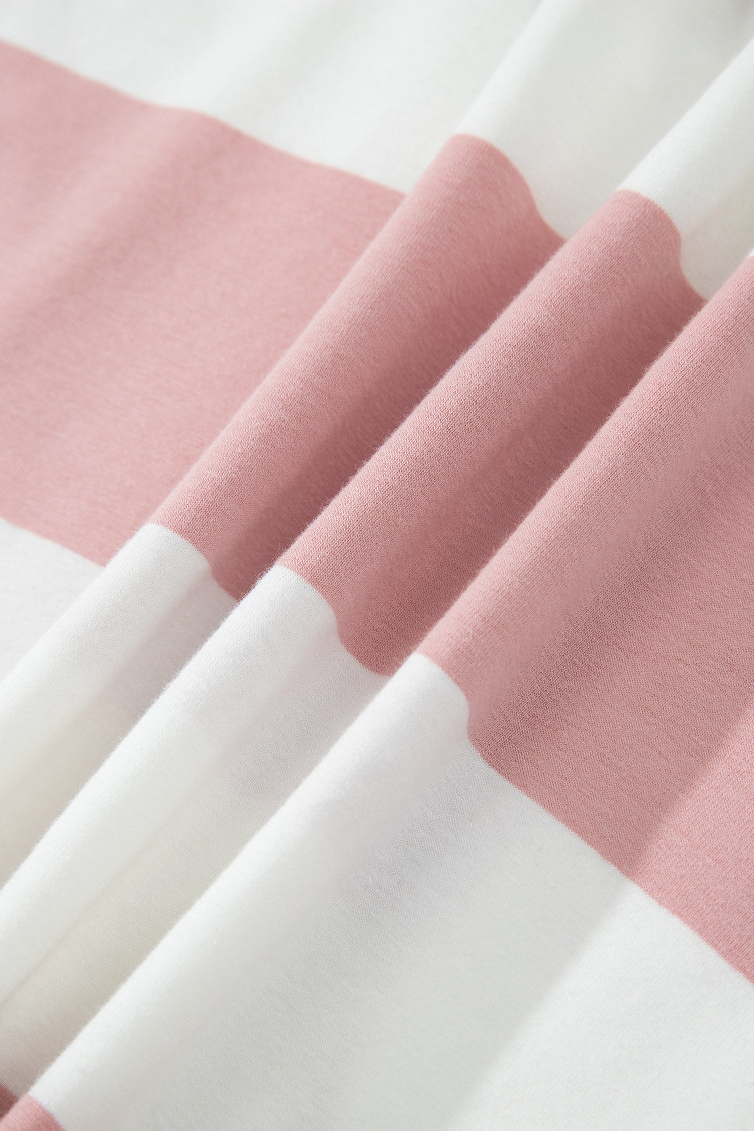 Pink Stripe Half Zip Bracelet Sleeve Top Casual Short Set