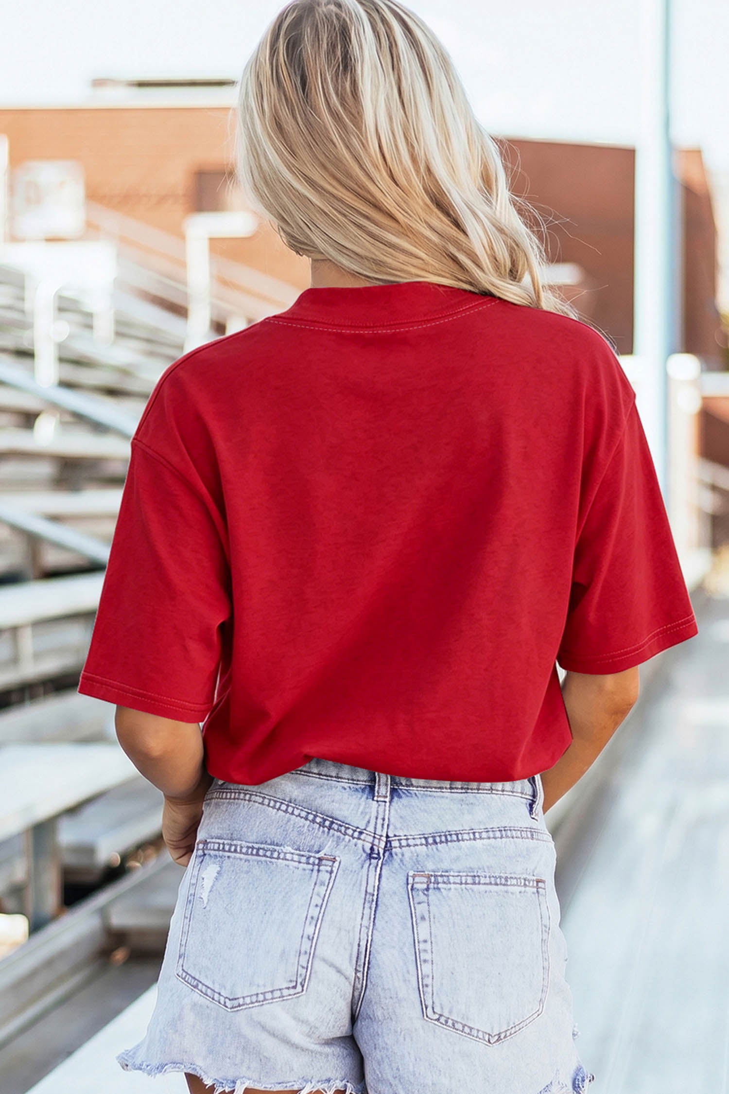 Racing Red AL/ ALABAMA Double Side Printed High Neck Reversible Tee