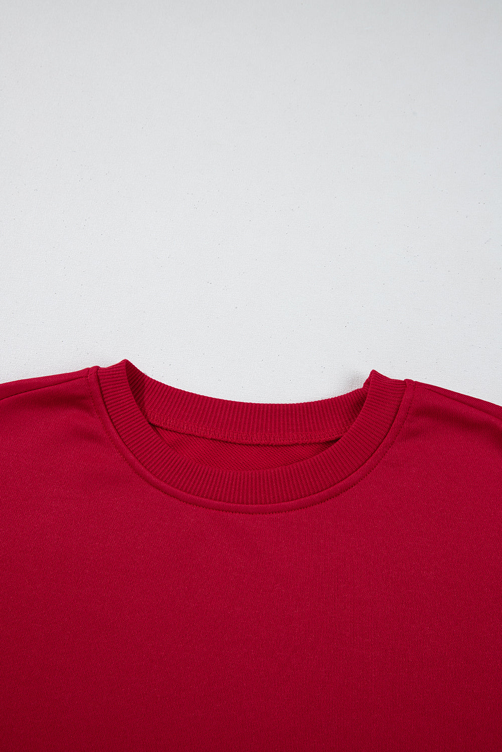 Fiery Red Contrast Bow Decor Dropped Sleeve Crewneck Sweatshirt