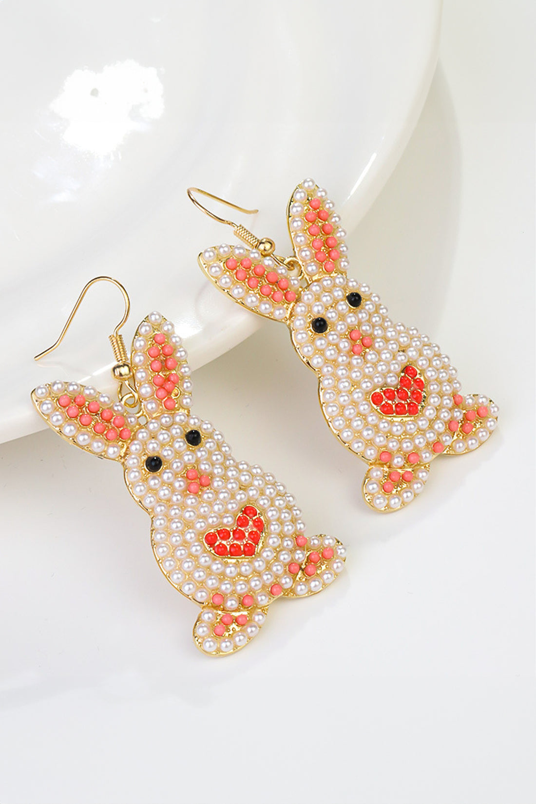 White Easter Bunny Luminous Beading Earrings
