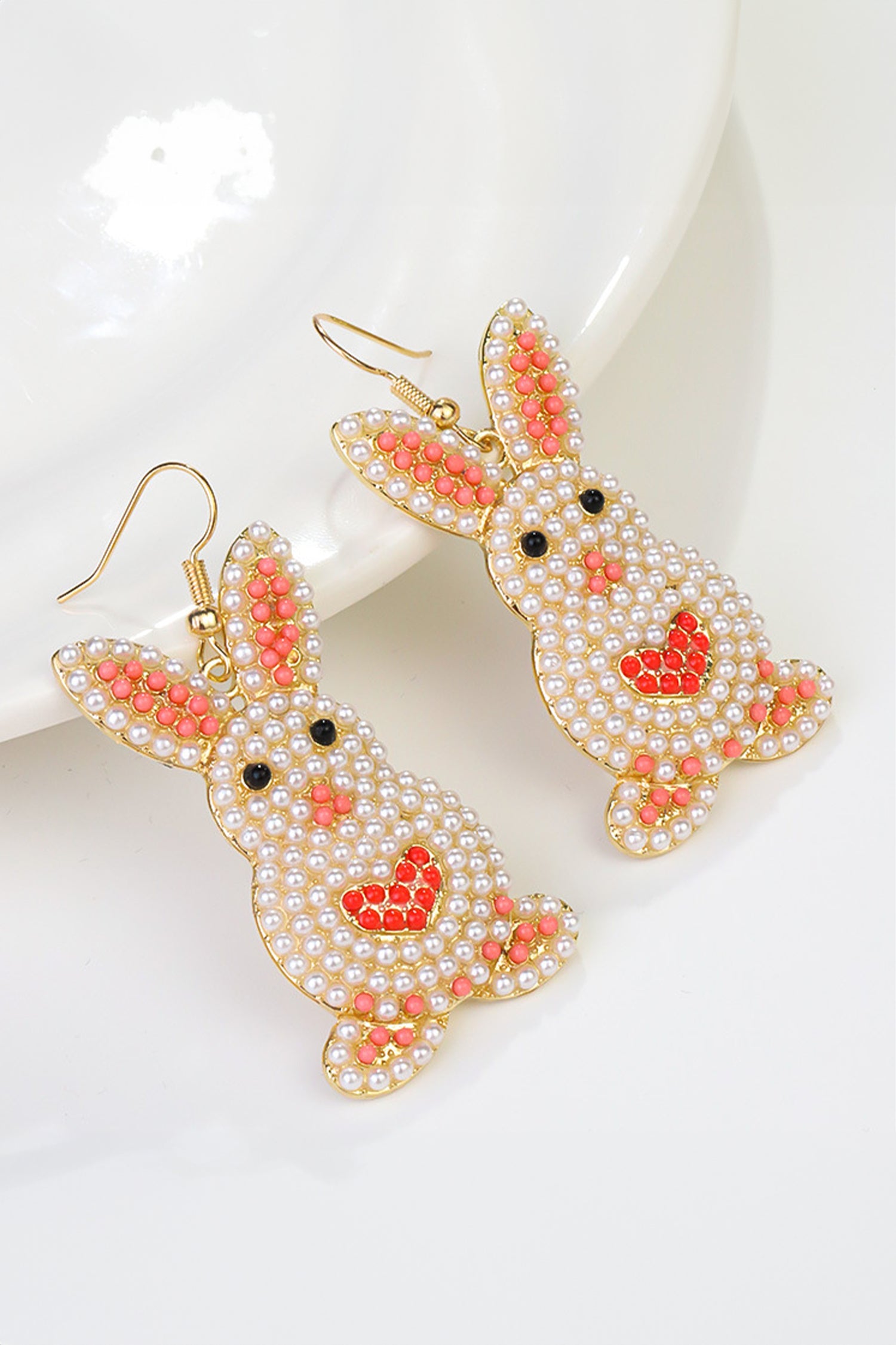 White Easter Bunny Luminous Beading Earrings