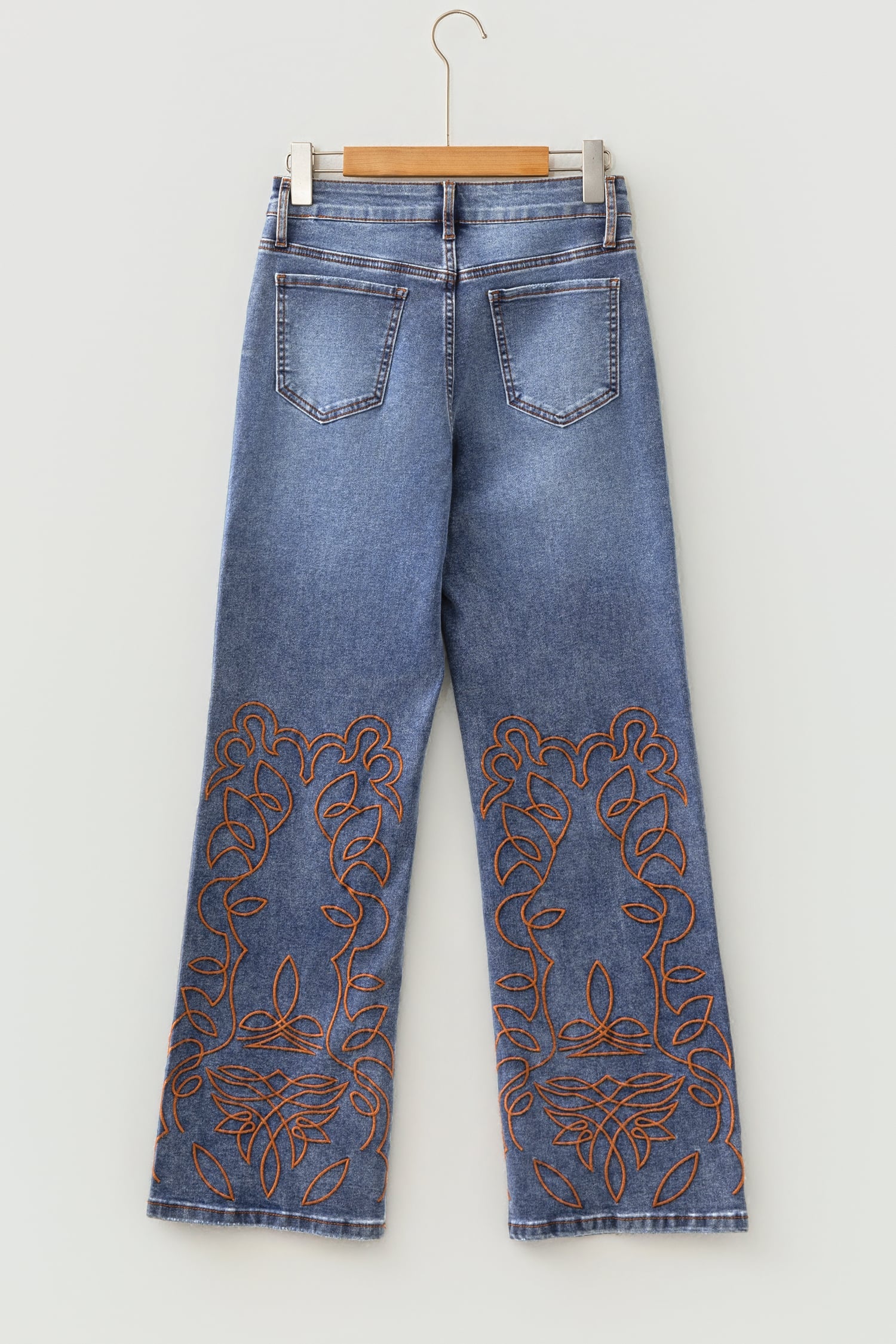 Ashleigh Blue Embroidered Flare Leg Jeans