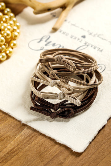 Camel 7pcs Bow Knot Dual String High Elastic Hair Tie