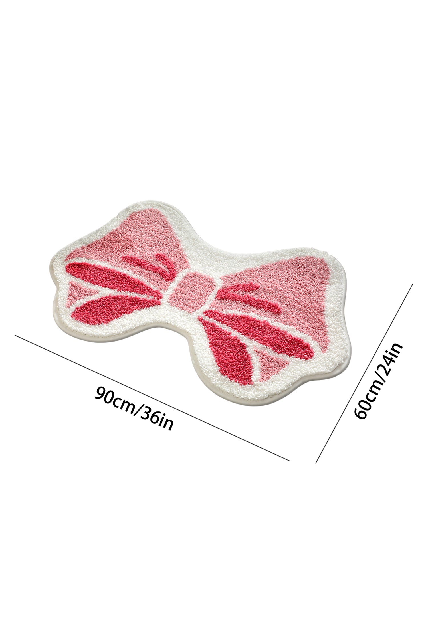 Pink Coquette Bow Plush Microfiber Absorbent Bath Mat