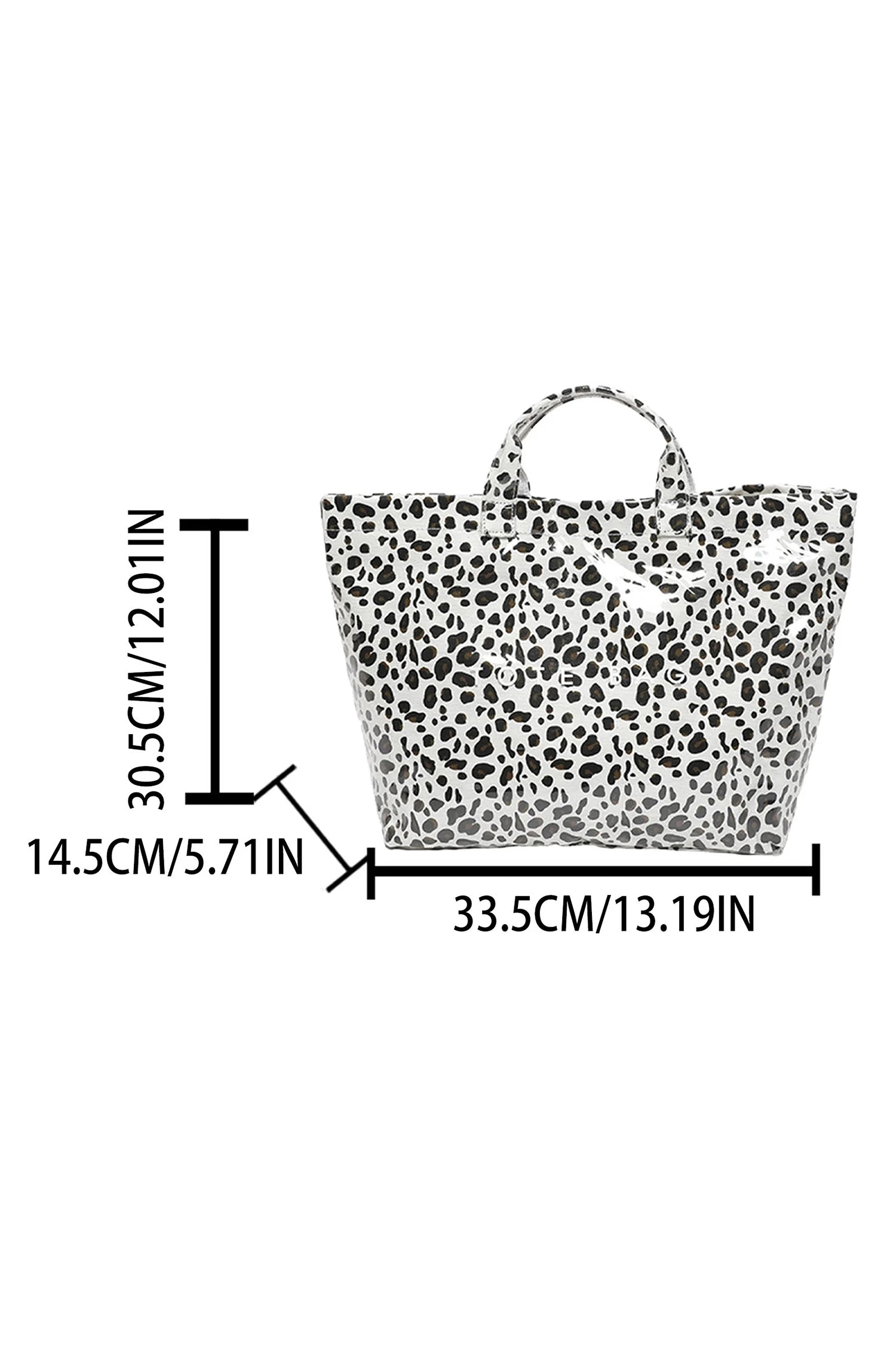 White Leopard PU Leather Water Proof Tote Bag