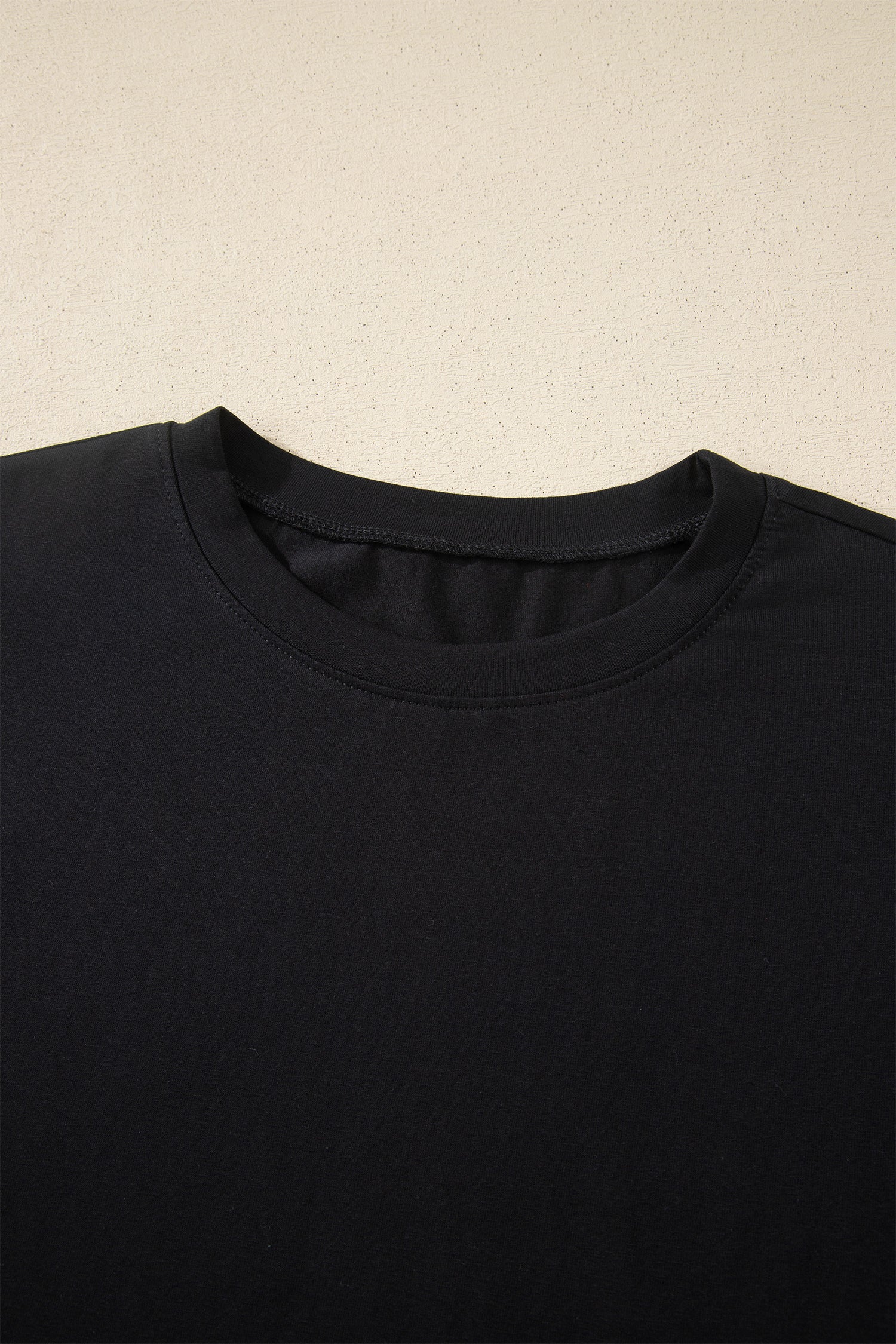 Black Varsity Striped Short Sleeve Crew Neck T Shirt