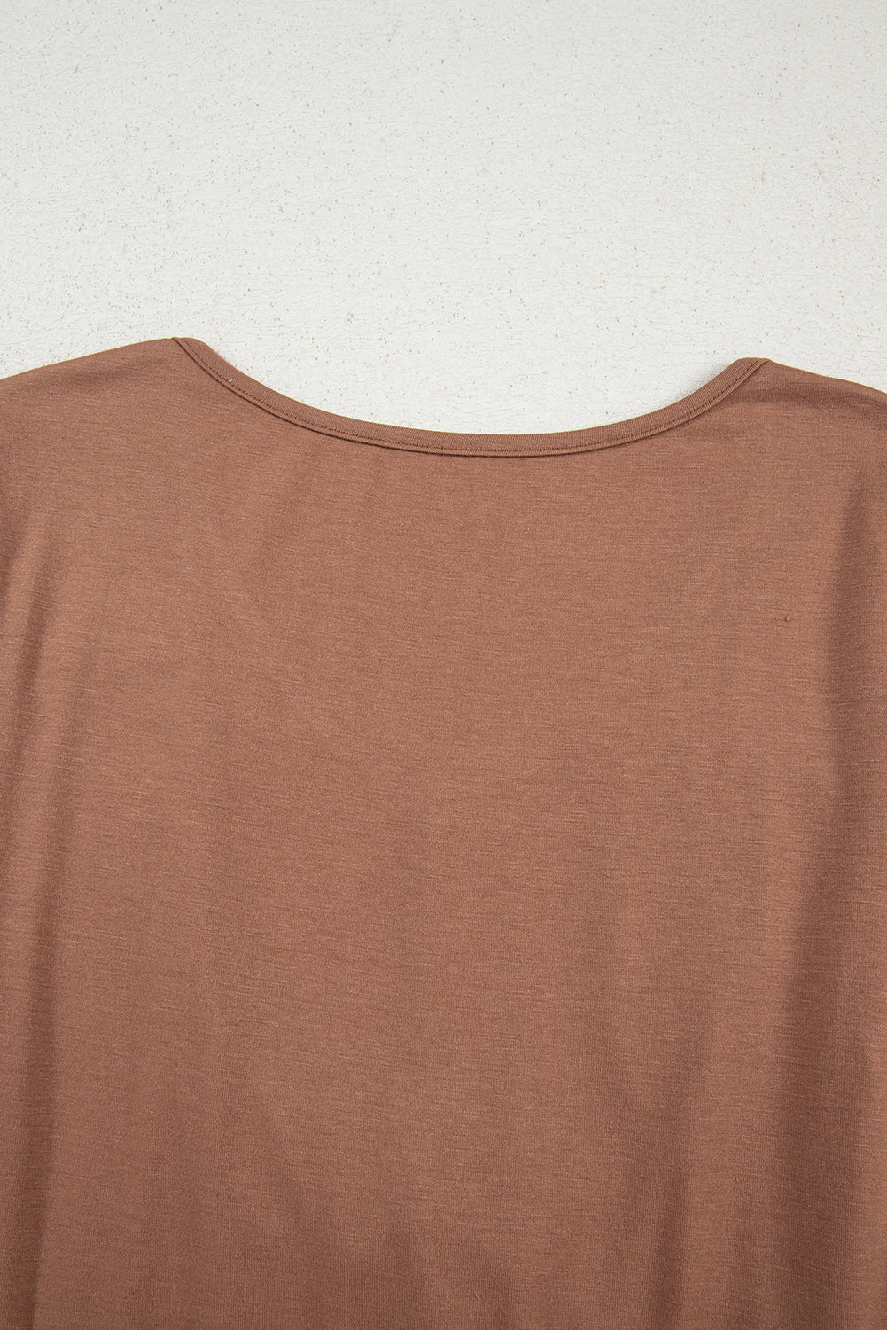Chestnut Shirred Cuff Long Sleeve Button Round Neck Mini Dress