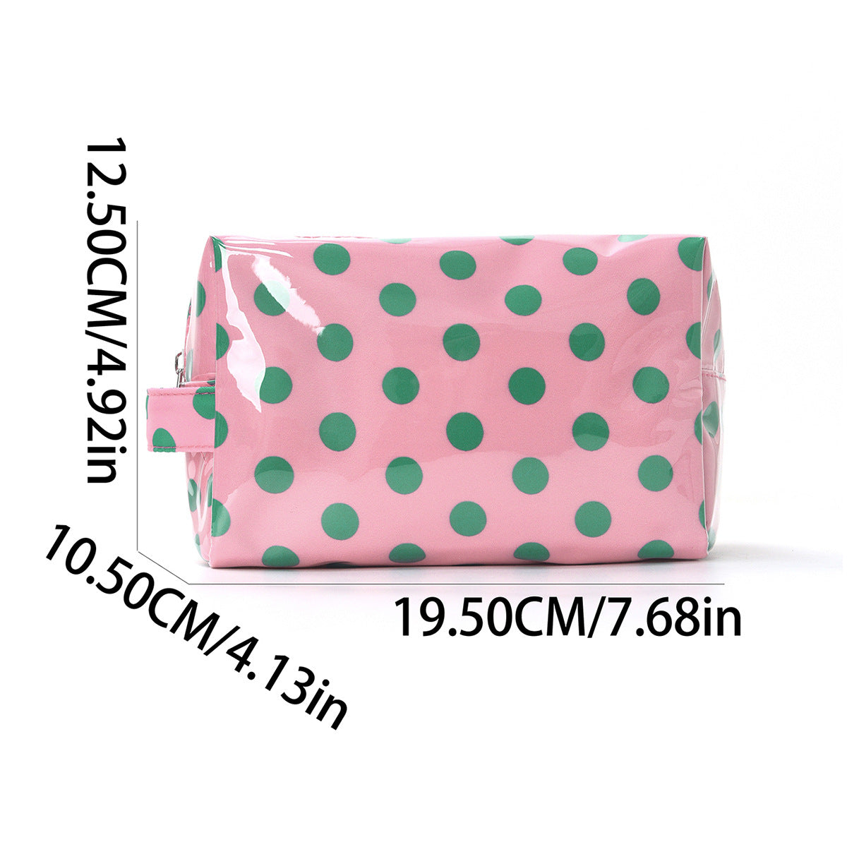 Orange Durable PVC Polka Dot Makeup Bag