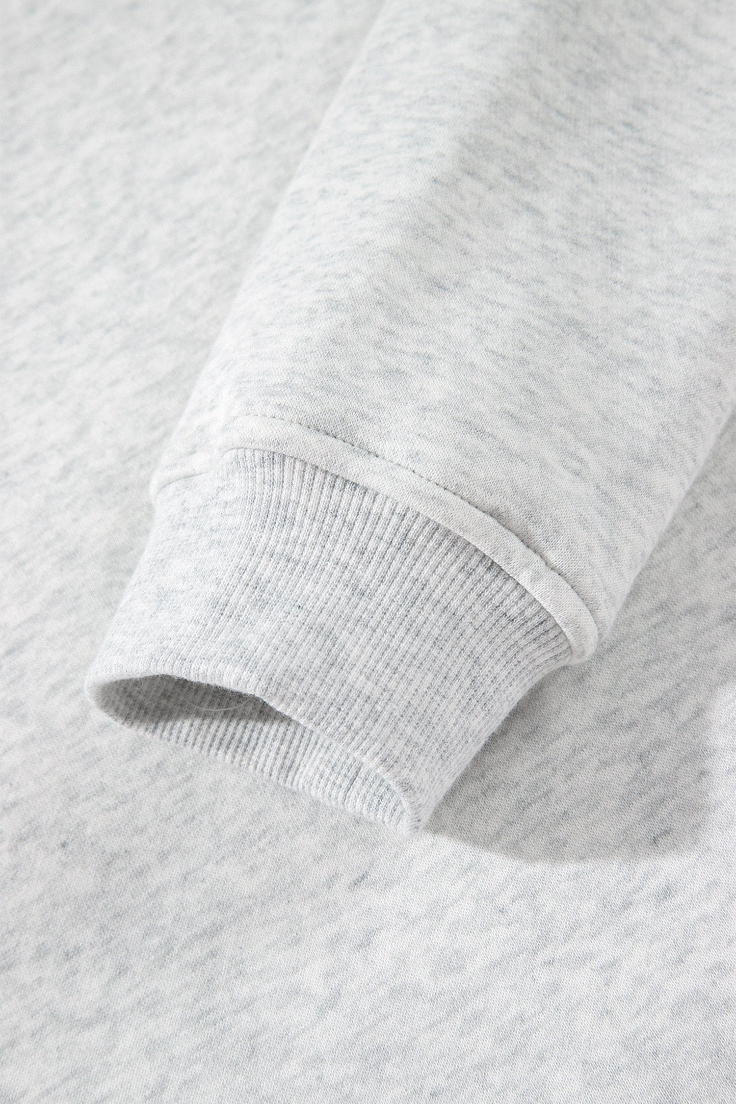 Light Grey High Neck Ribbed Cuff Hem Sweatshirt