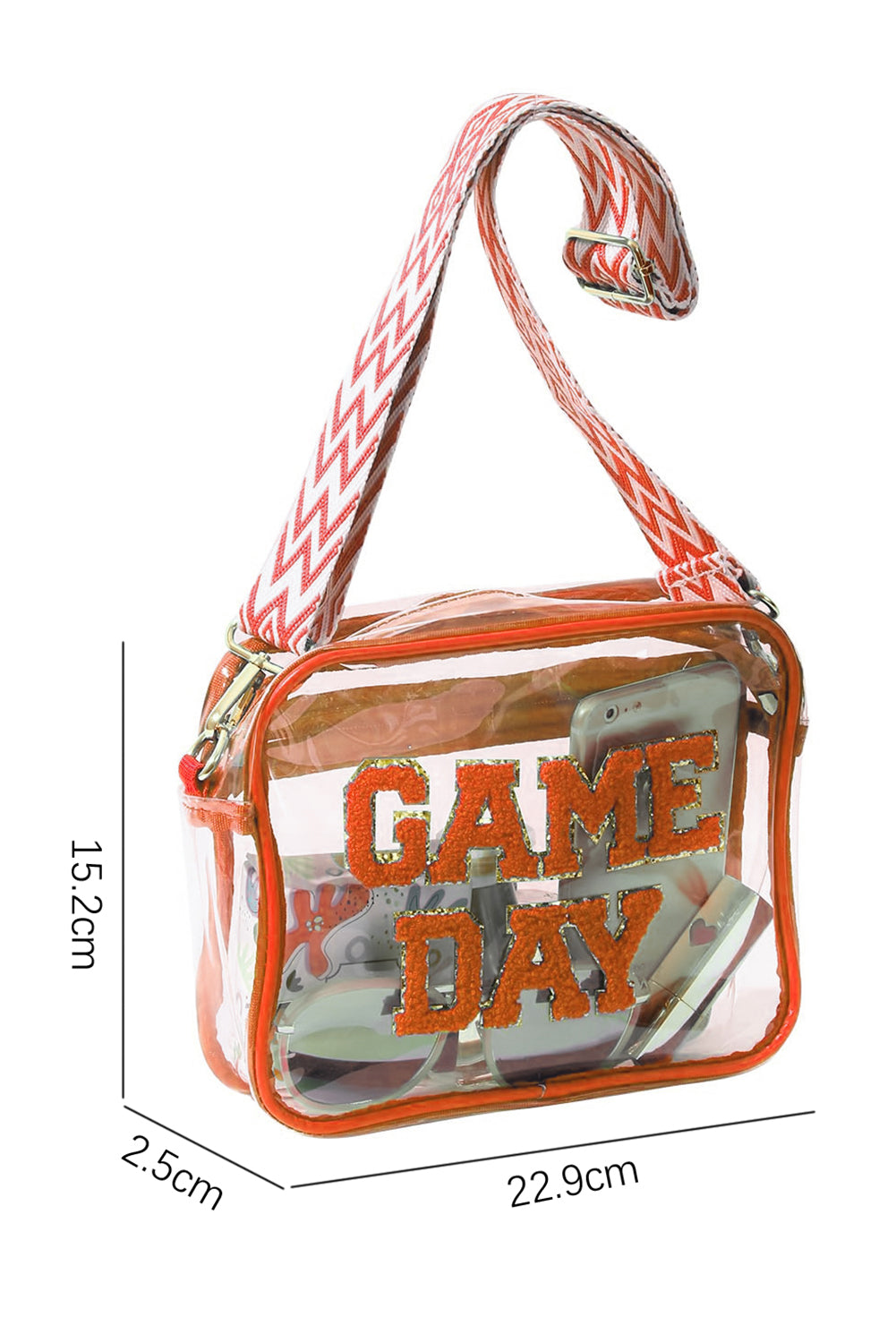 Orange GAME DAY Rugby Football Clear Shoulder Bag