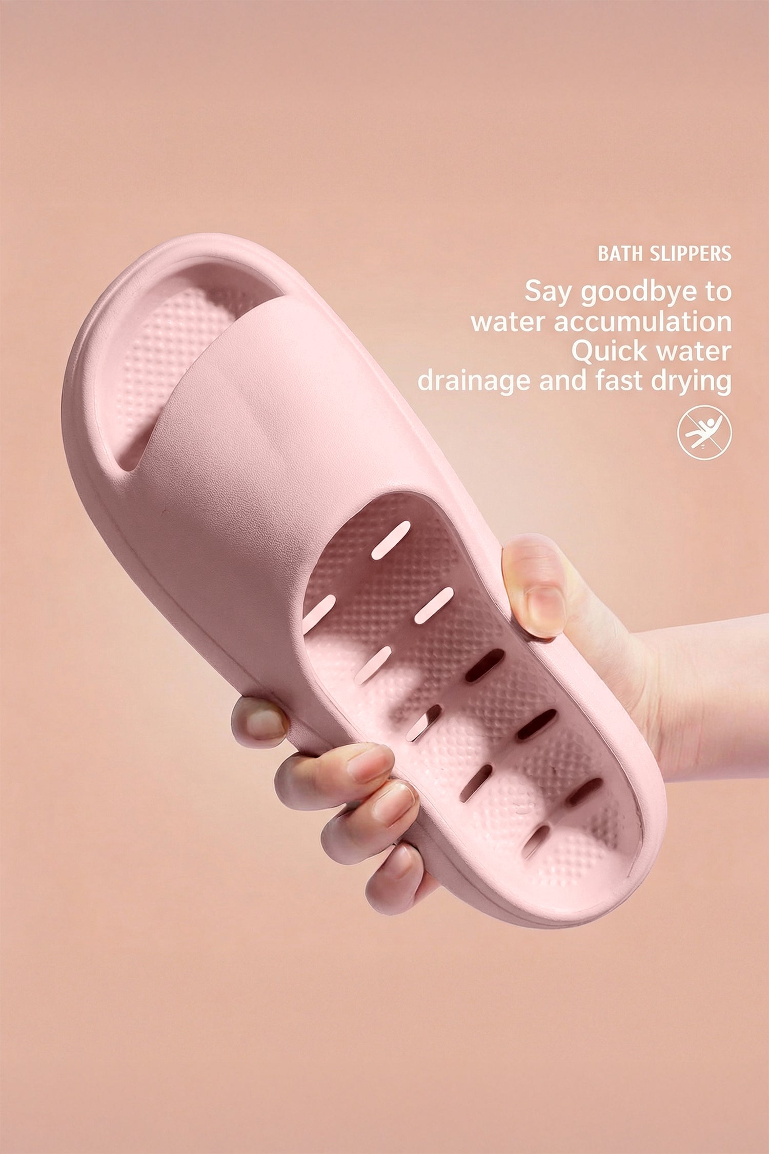 Gossamer Pink Anti-skid EVA Cut-out Indoors Bathing Slippers