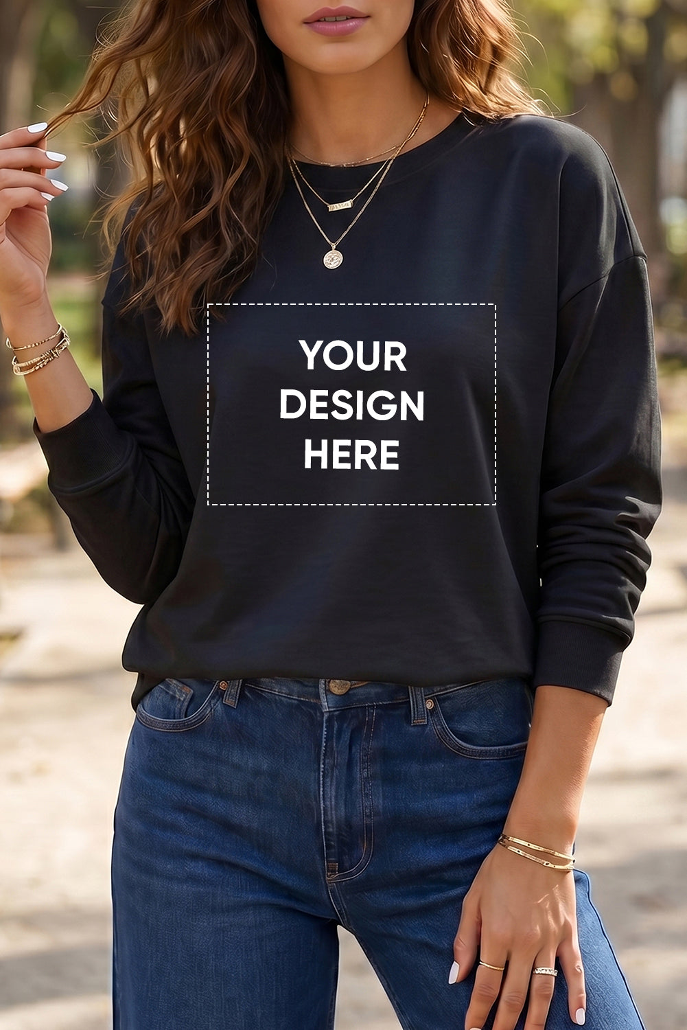 Black Solid Color Dropped Shoulder Long Sleeve Top