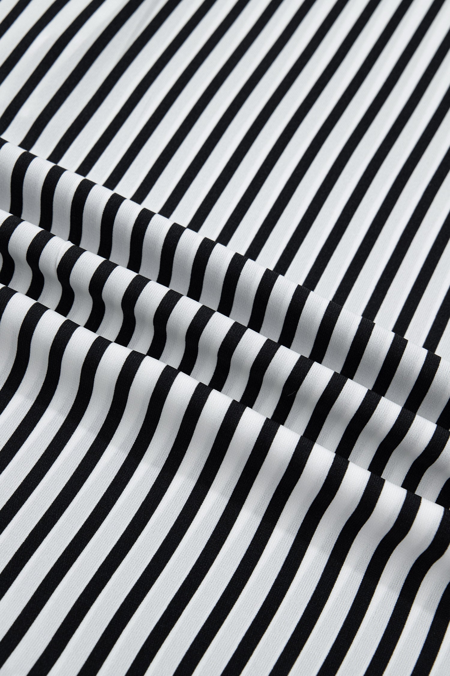 Black Striped Half Sleeve Button-Up Shirt