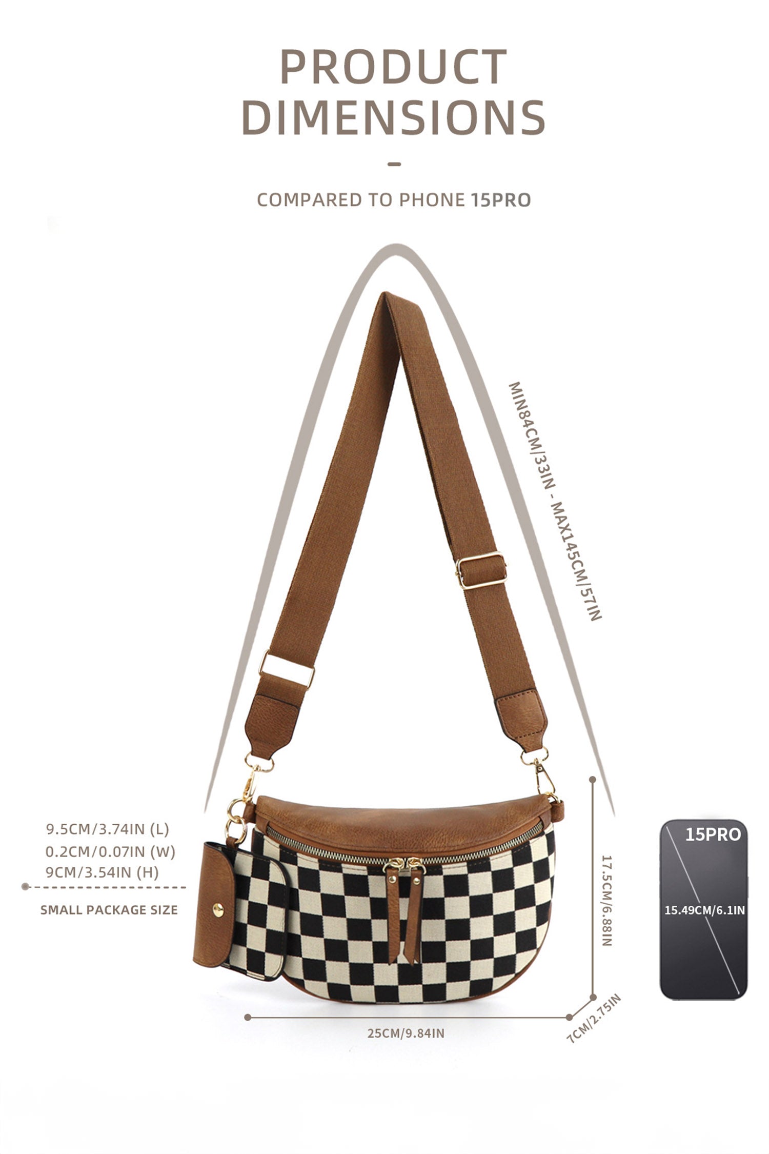 Color black PU Leather Straw Woven Patchwork Crossbody Bag with Pouch