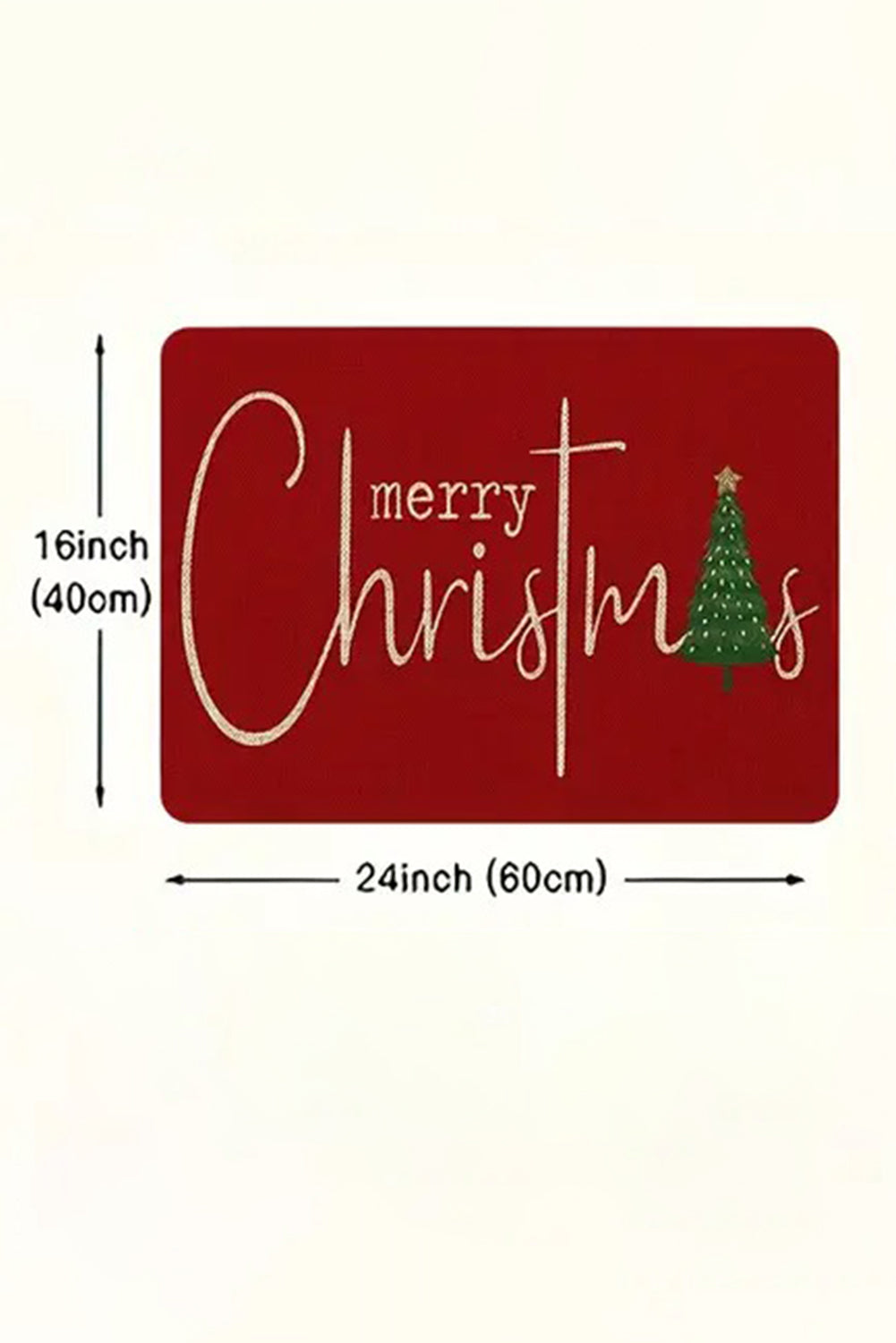 Fiery Red Merry Christmas Print Absorbency Entrance Mat
