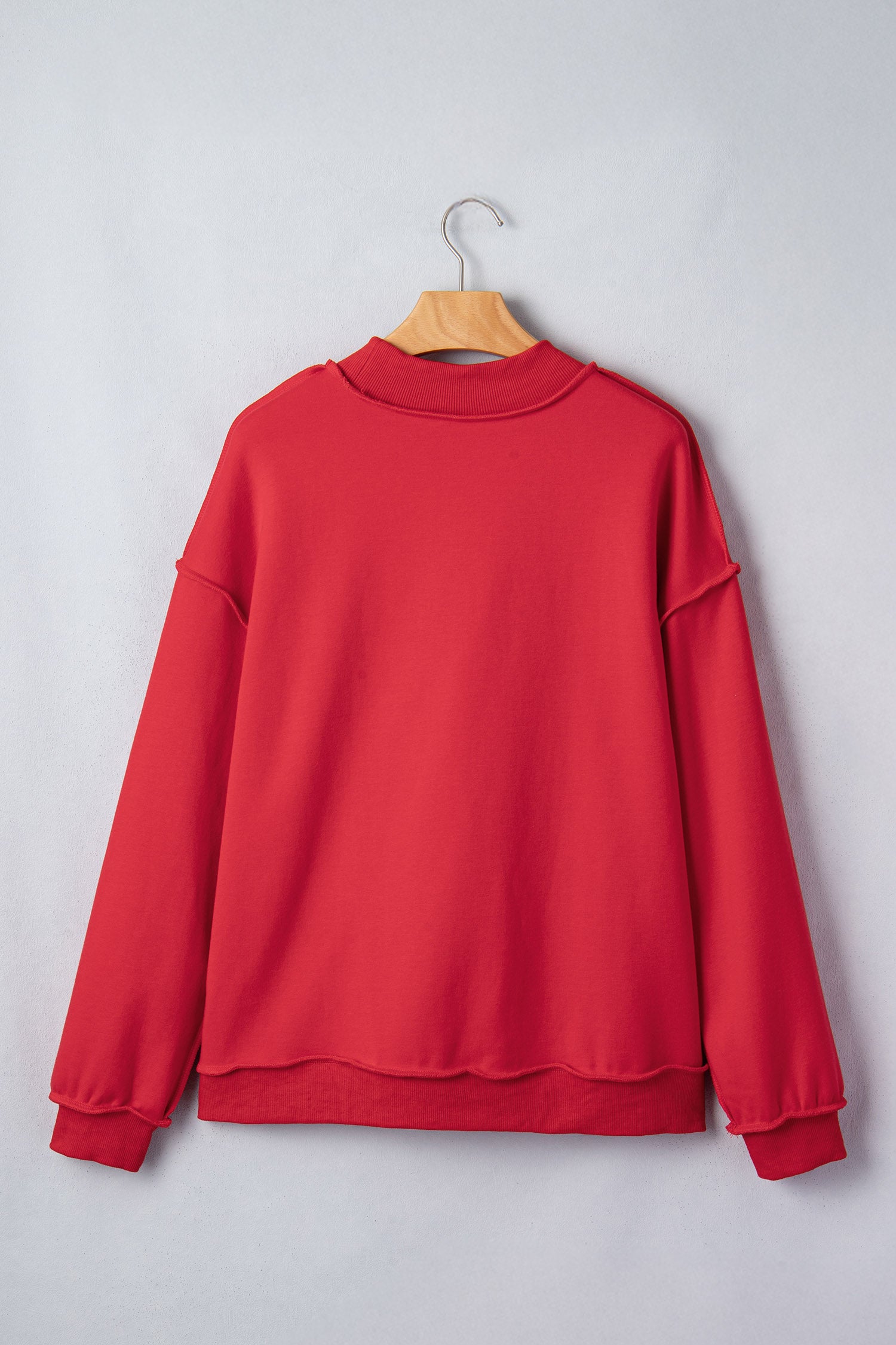 Racing Red NEBRASKA Double Side Printed Mock Neck Reversible Sweatshirt