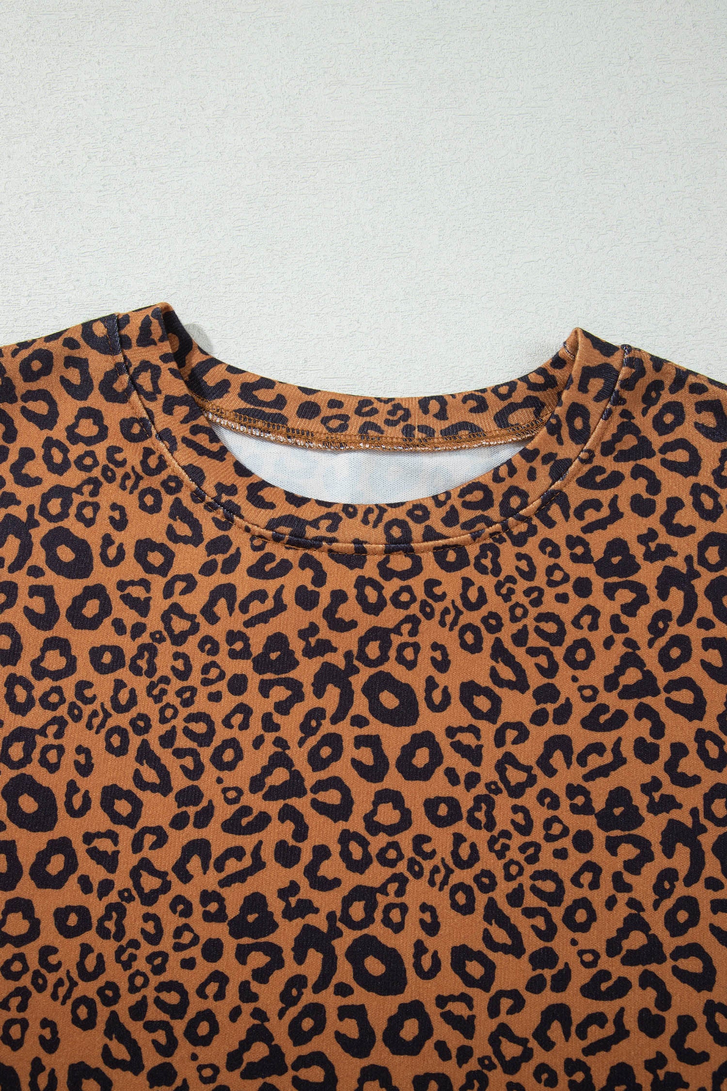 Brown Leopard Print Long Sleeve Top Relaxed Pant Set