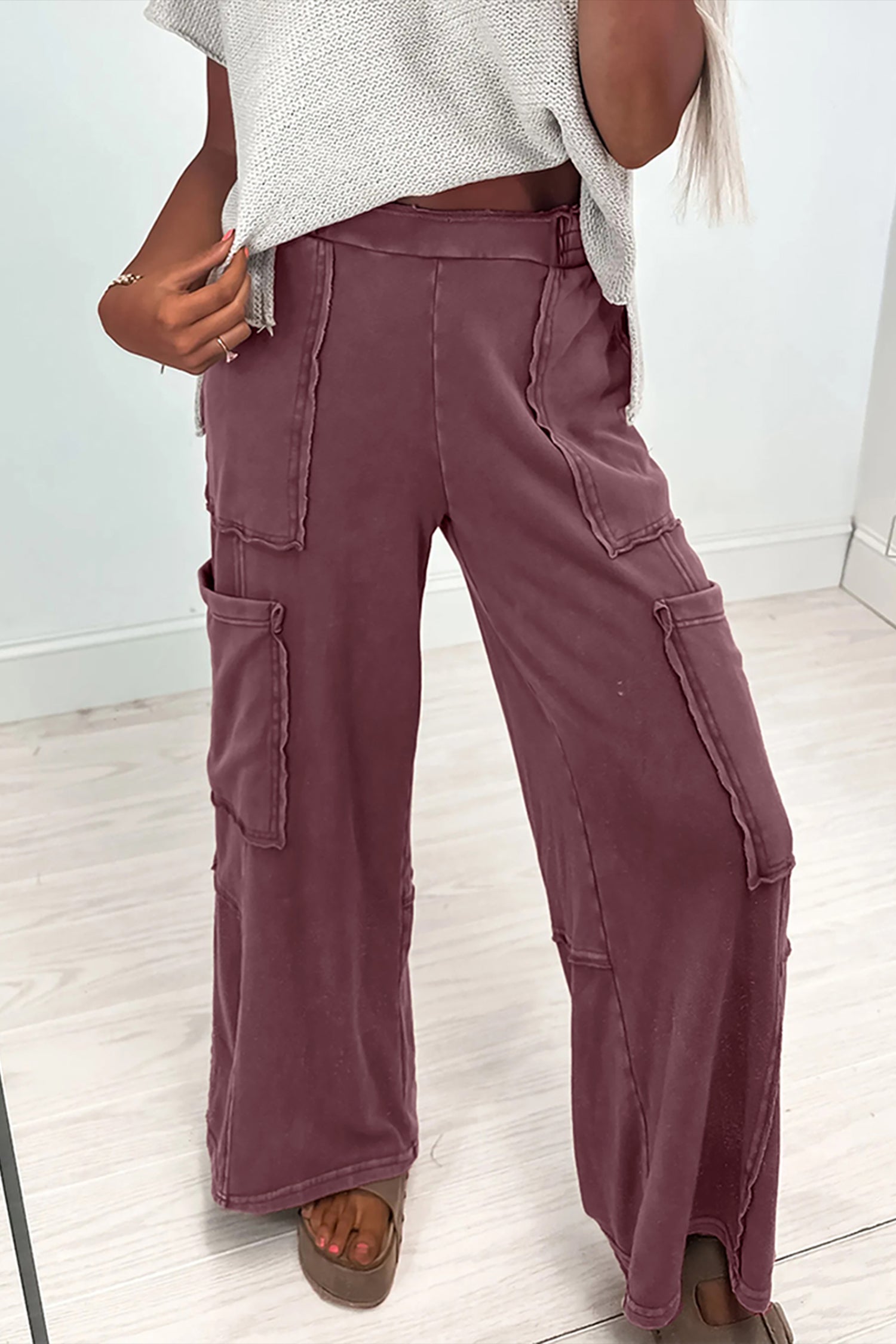 Mineral Red Mineral Wash Cargo Patched Pocket Utility Sweatpants