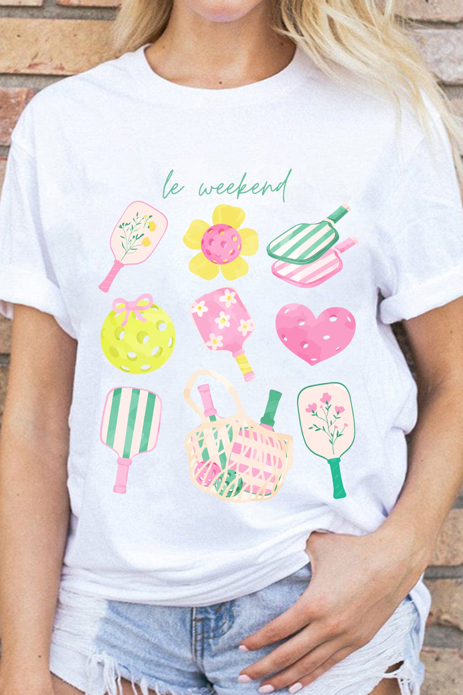 White le weekend Pickleball Graphic Tee