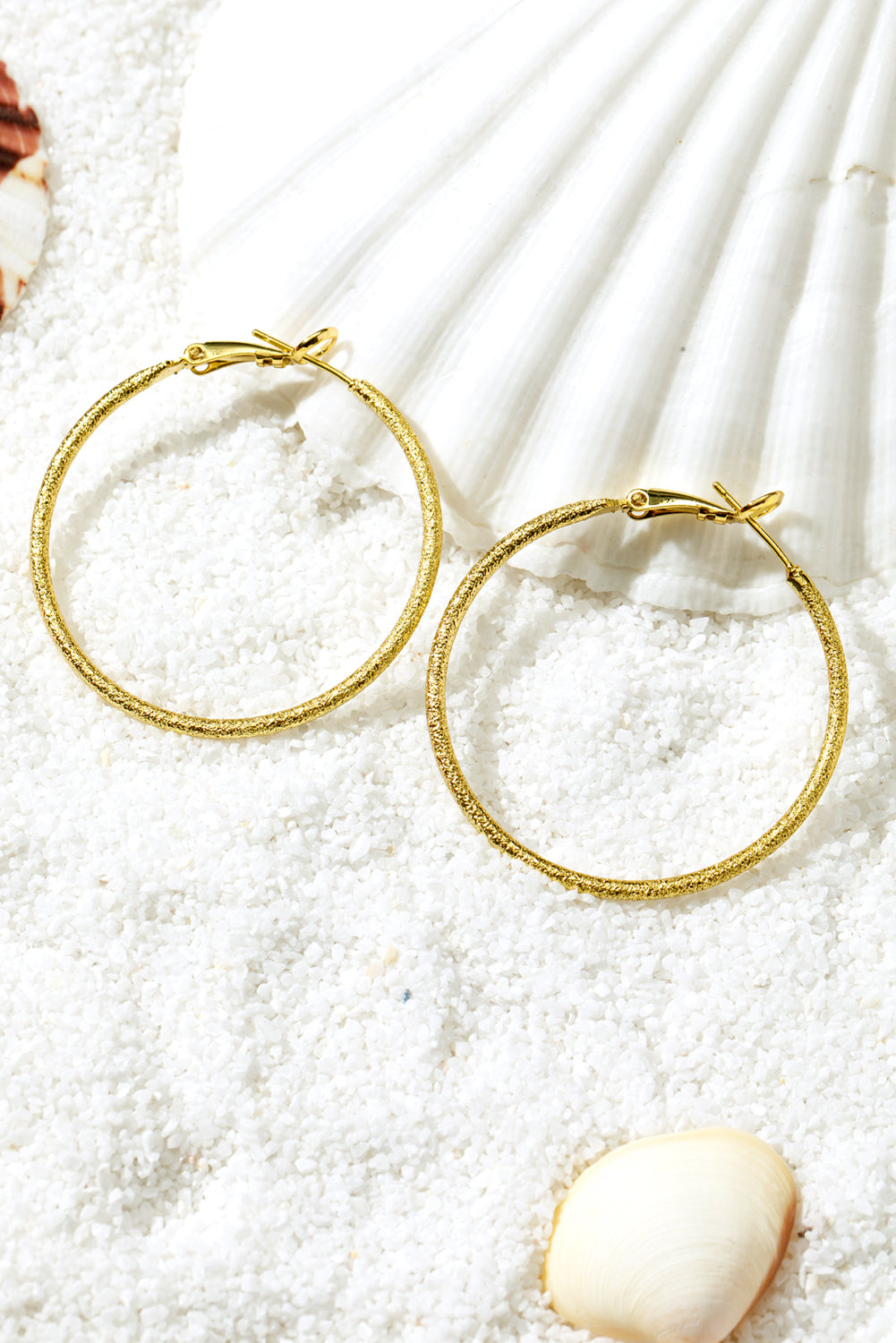 Gold Plated Retro Hoop Earrings