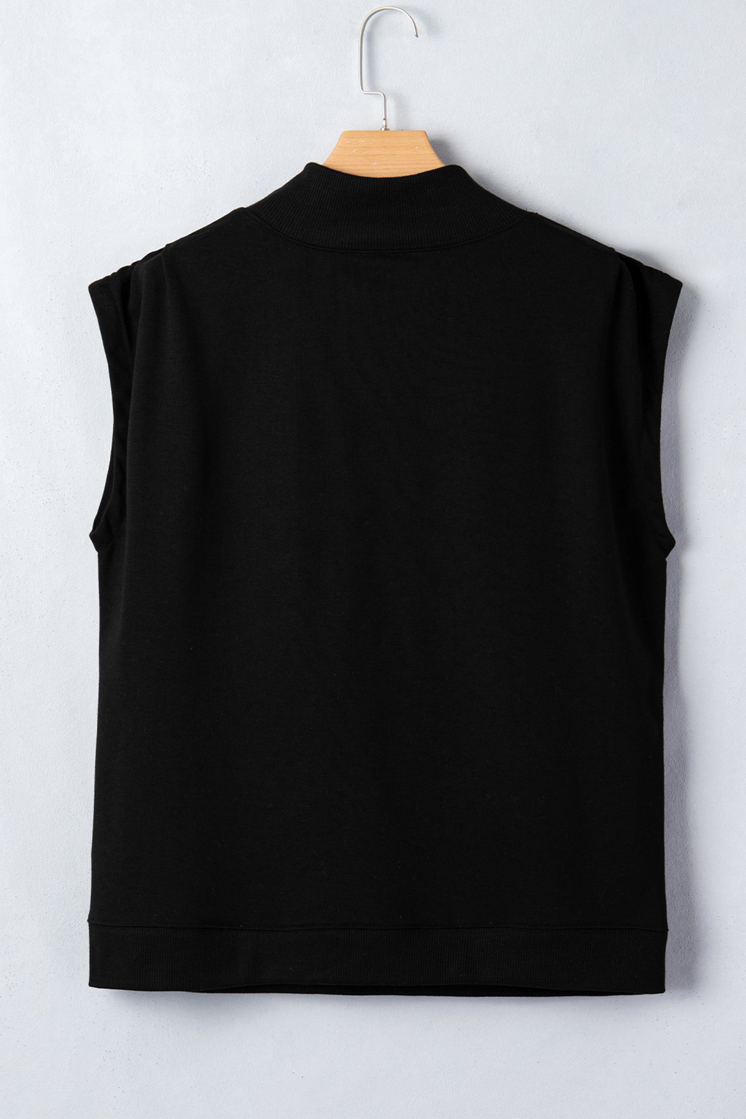 Black Patriotic Rhinestone Star High Neck Short Sleeve Top
