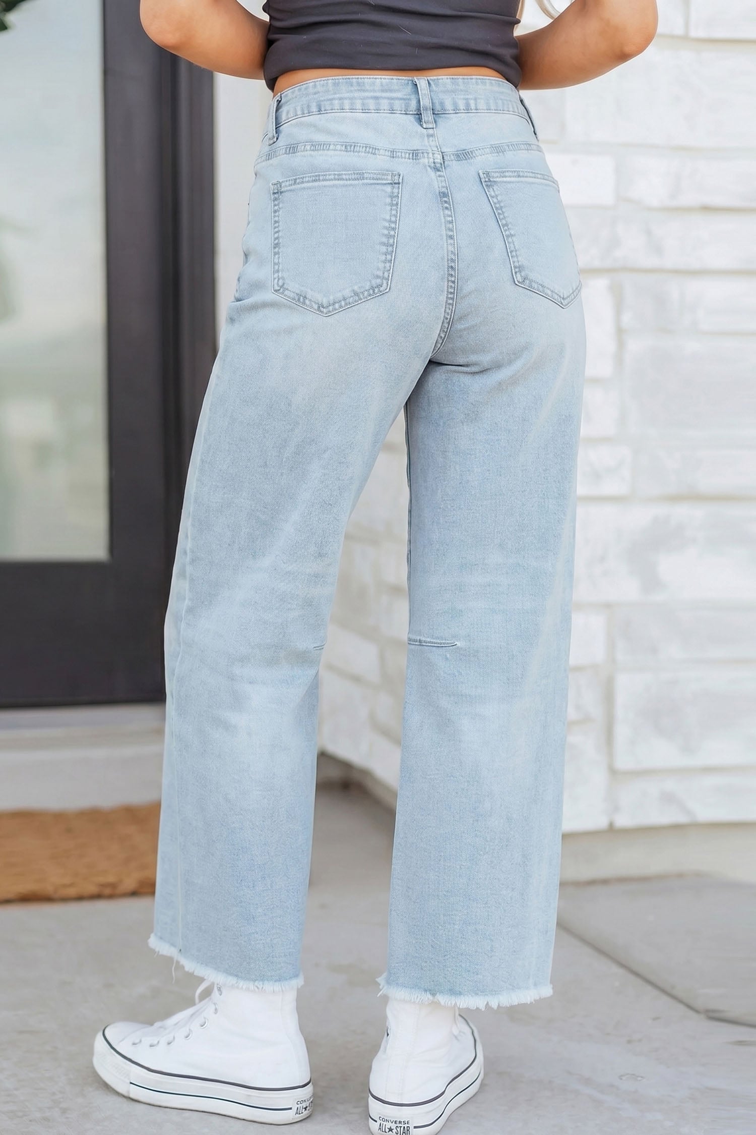 Beau Blue Sequin Rugby Patch Graphic Ankle Length Casual Jeans