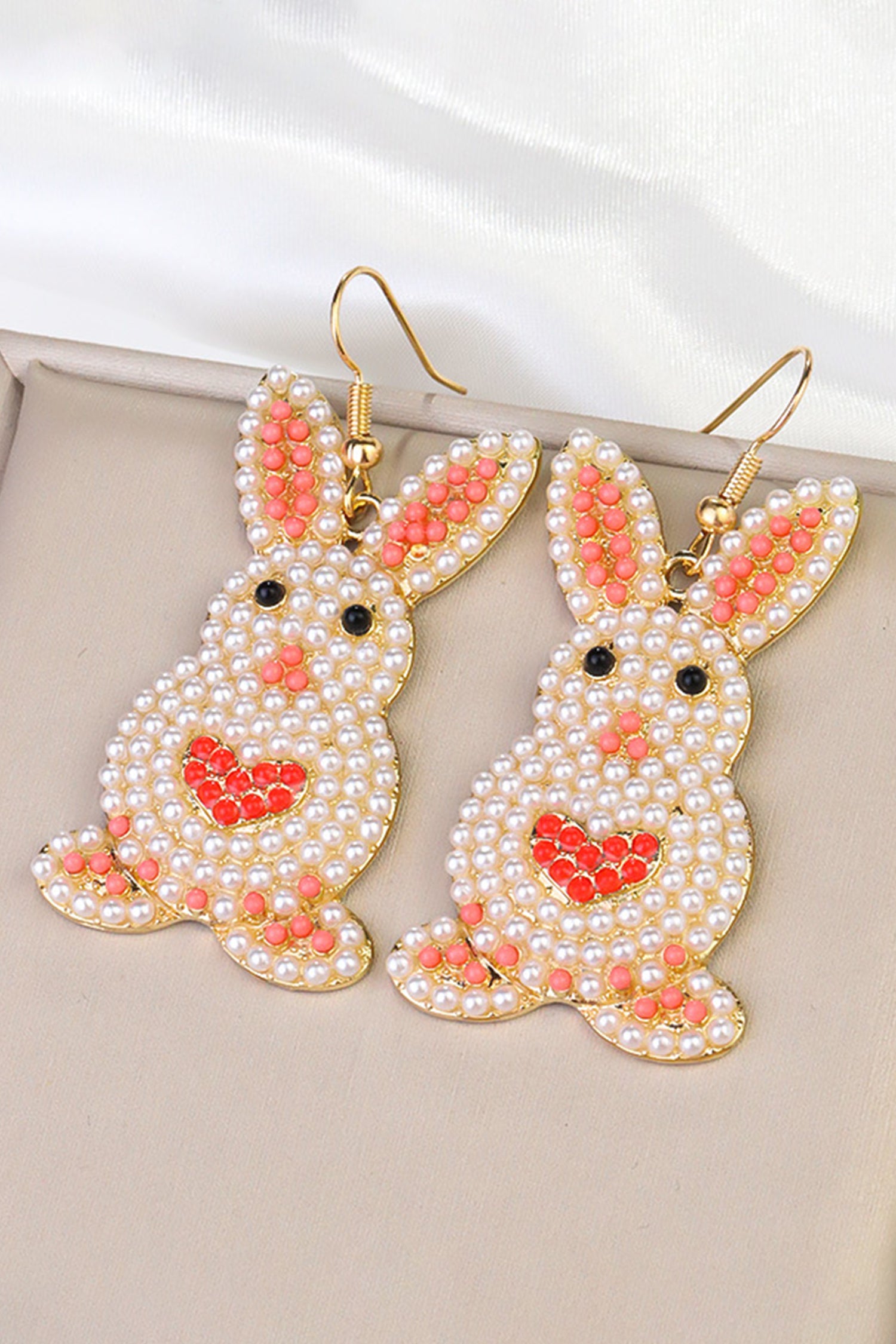 White Easter Bunny Luminous Beading Earrings