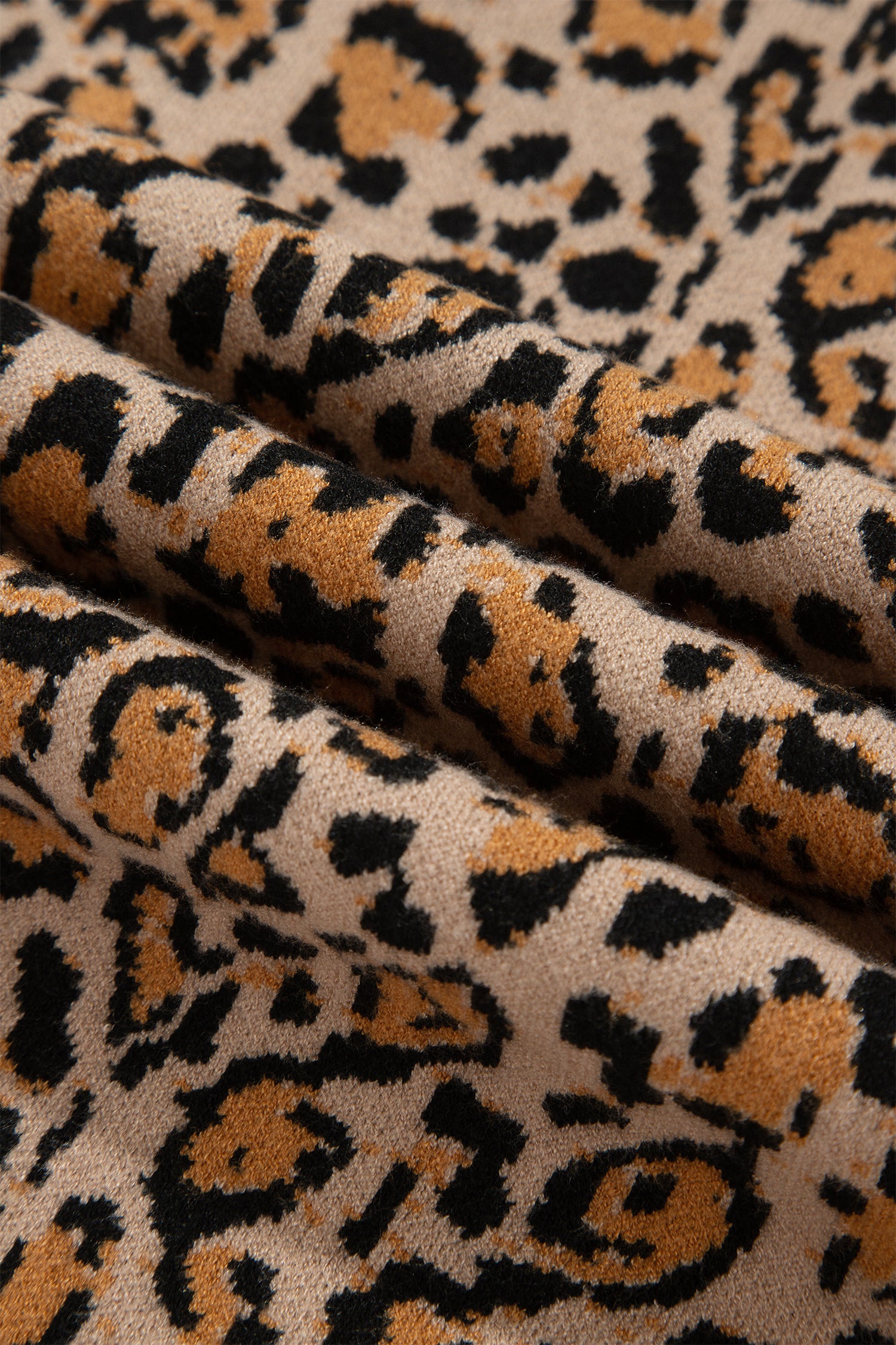 Brown Leopard Print Button-Up Cardigan Long Sleeve Cardigans