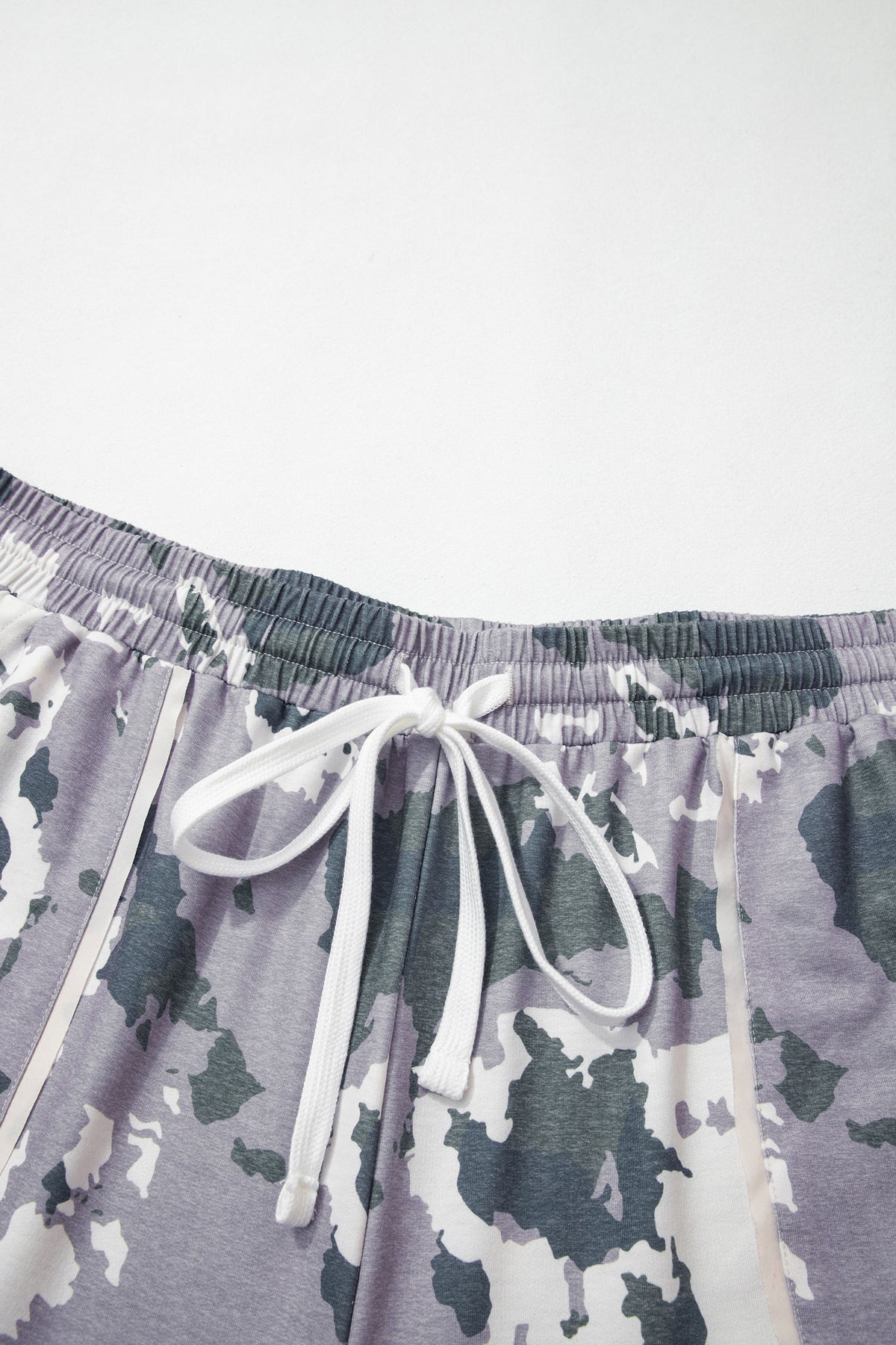 Brown Camo Drawstring Waist Patch Pocket Plus Size Pants