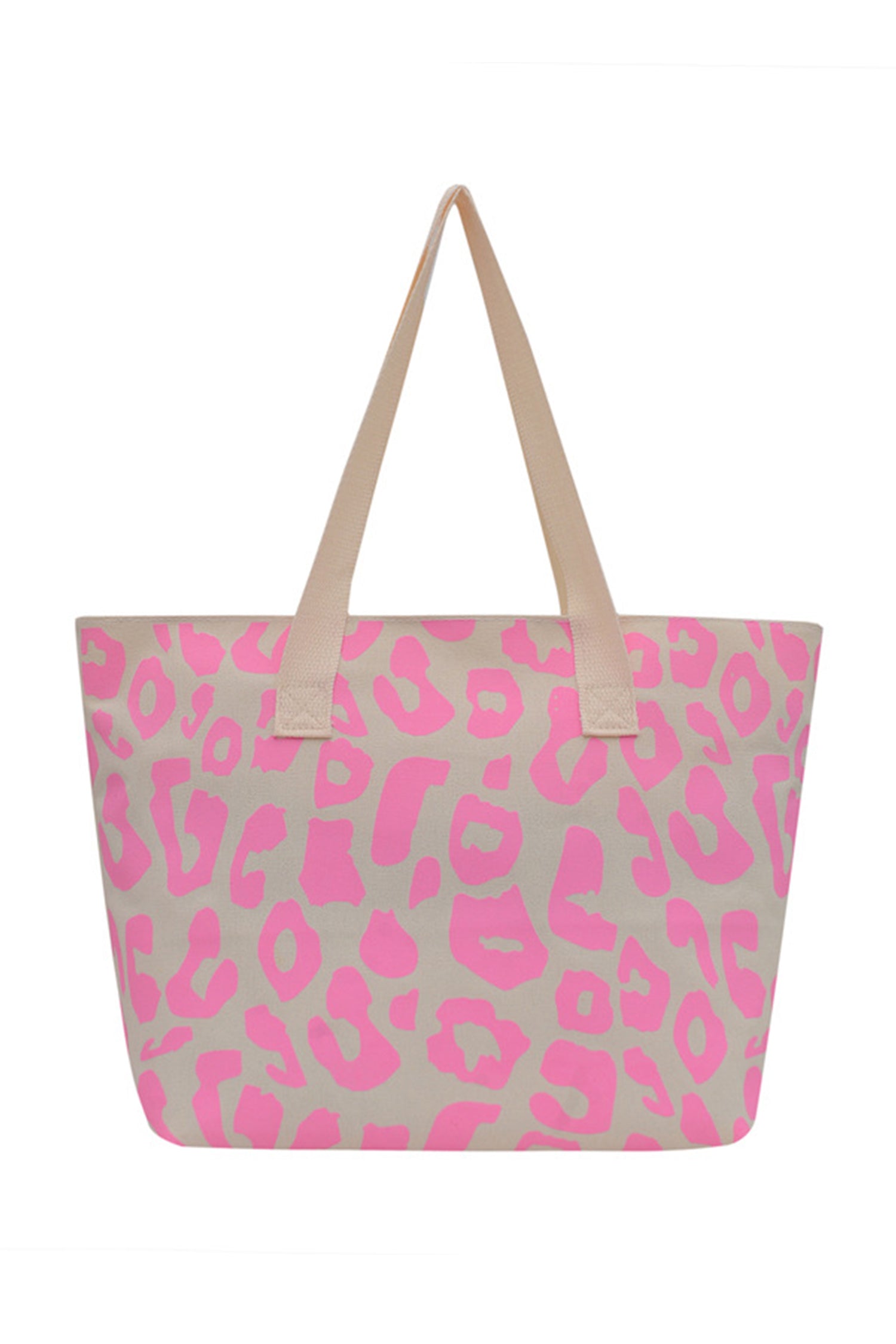 Rose Red Leopard Print Canvas Tote Bag
