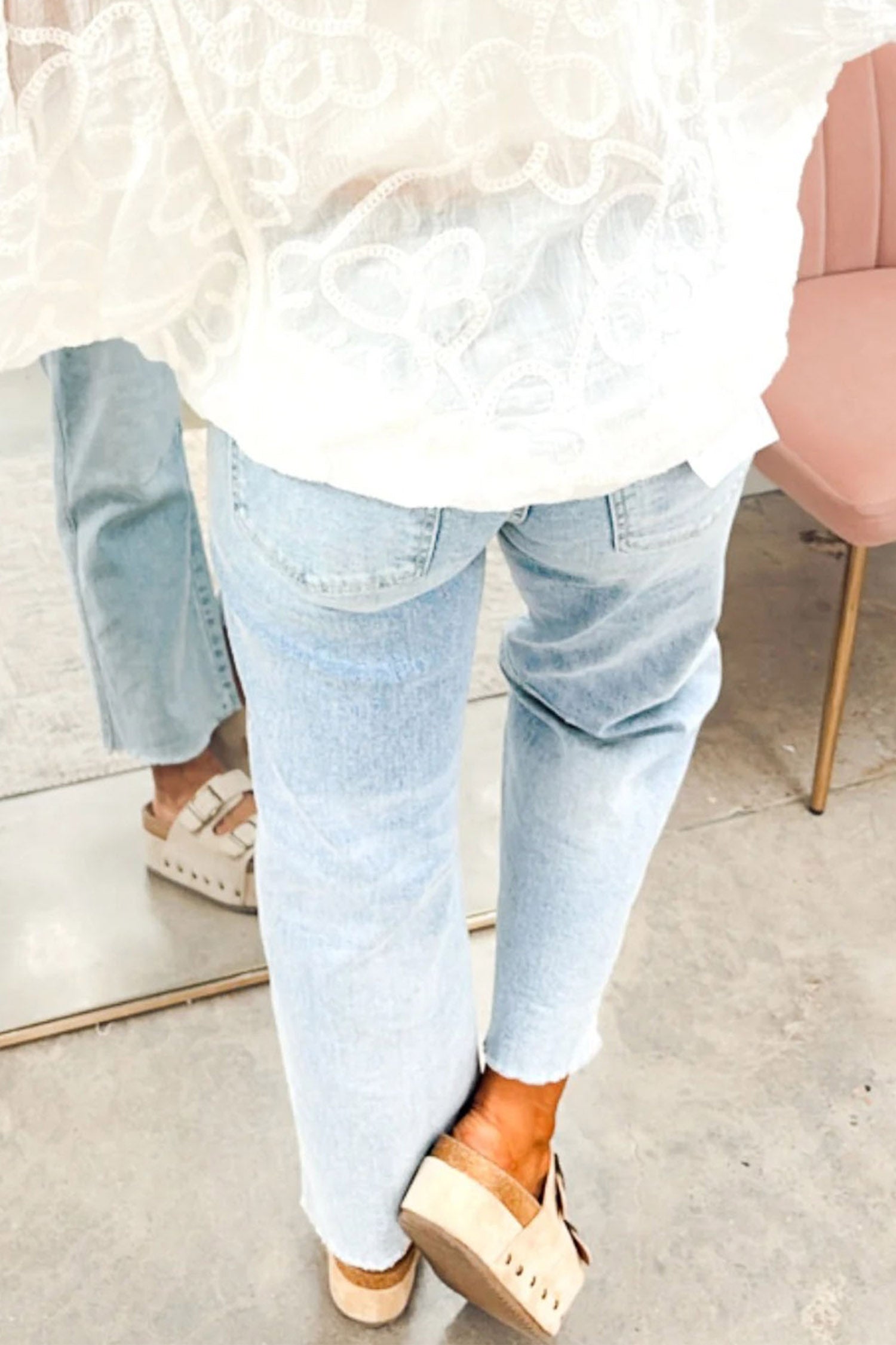 Beau Blue Sequined Pumpkin Patchwork Ankle-Length Casual Jeans