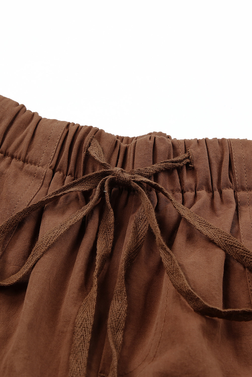 Brown Strive Pocketed Tencel Shorts