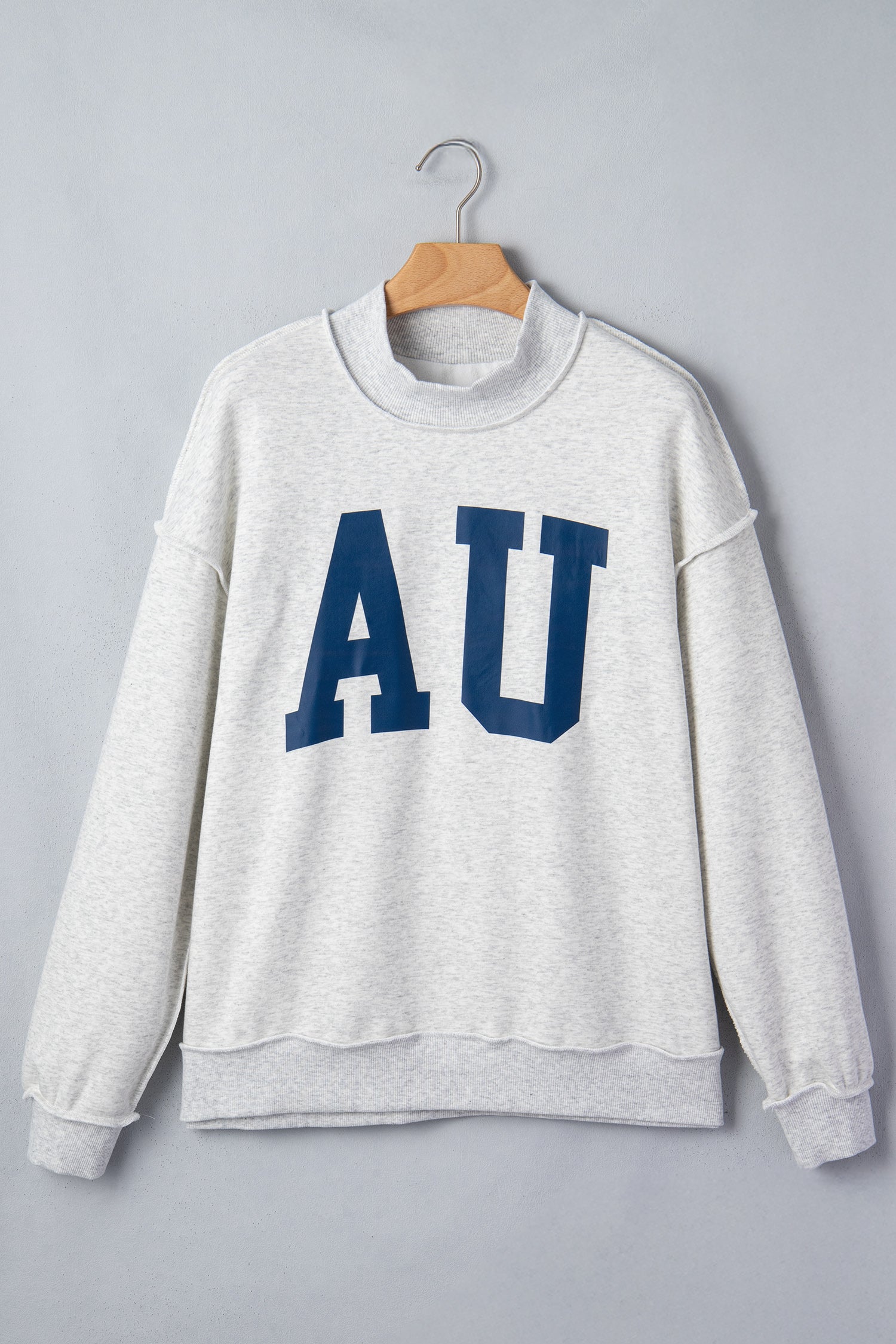 Light Grey AU/ TIGERS Reversible Printed Mock Neck Sweatshirt