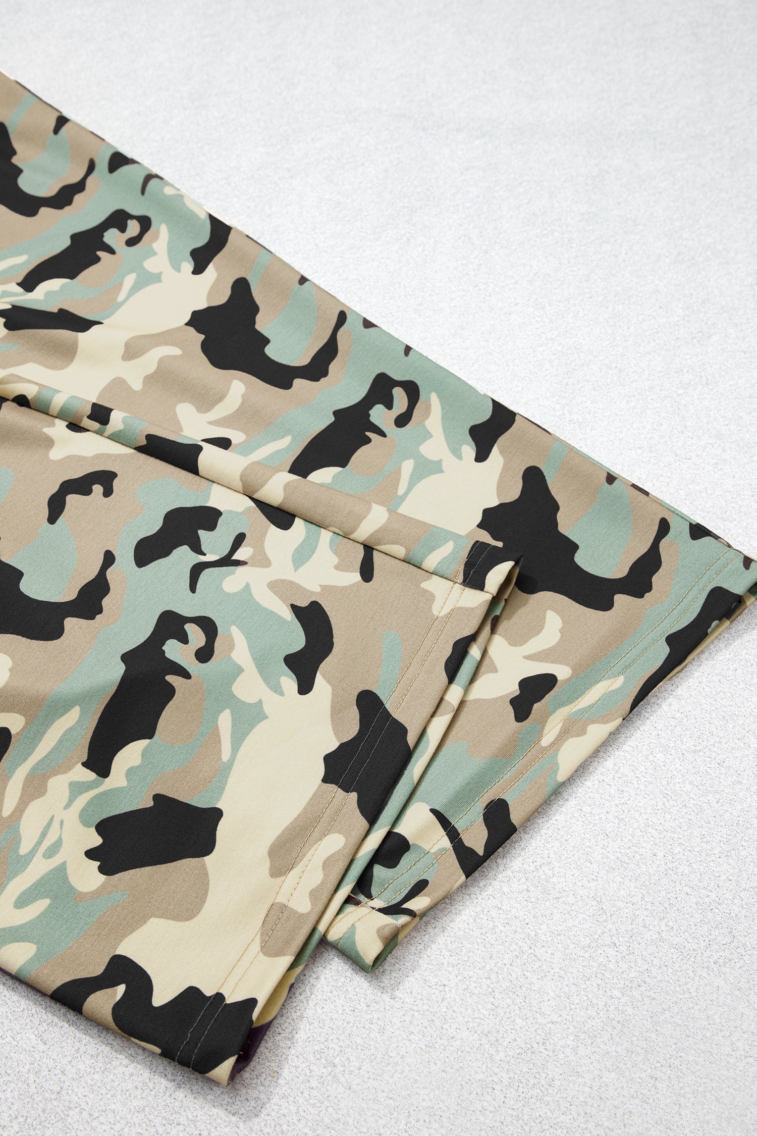 Multicolour Camouflage Print Street Fashion Drawstring Shift Pants