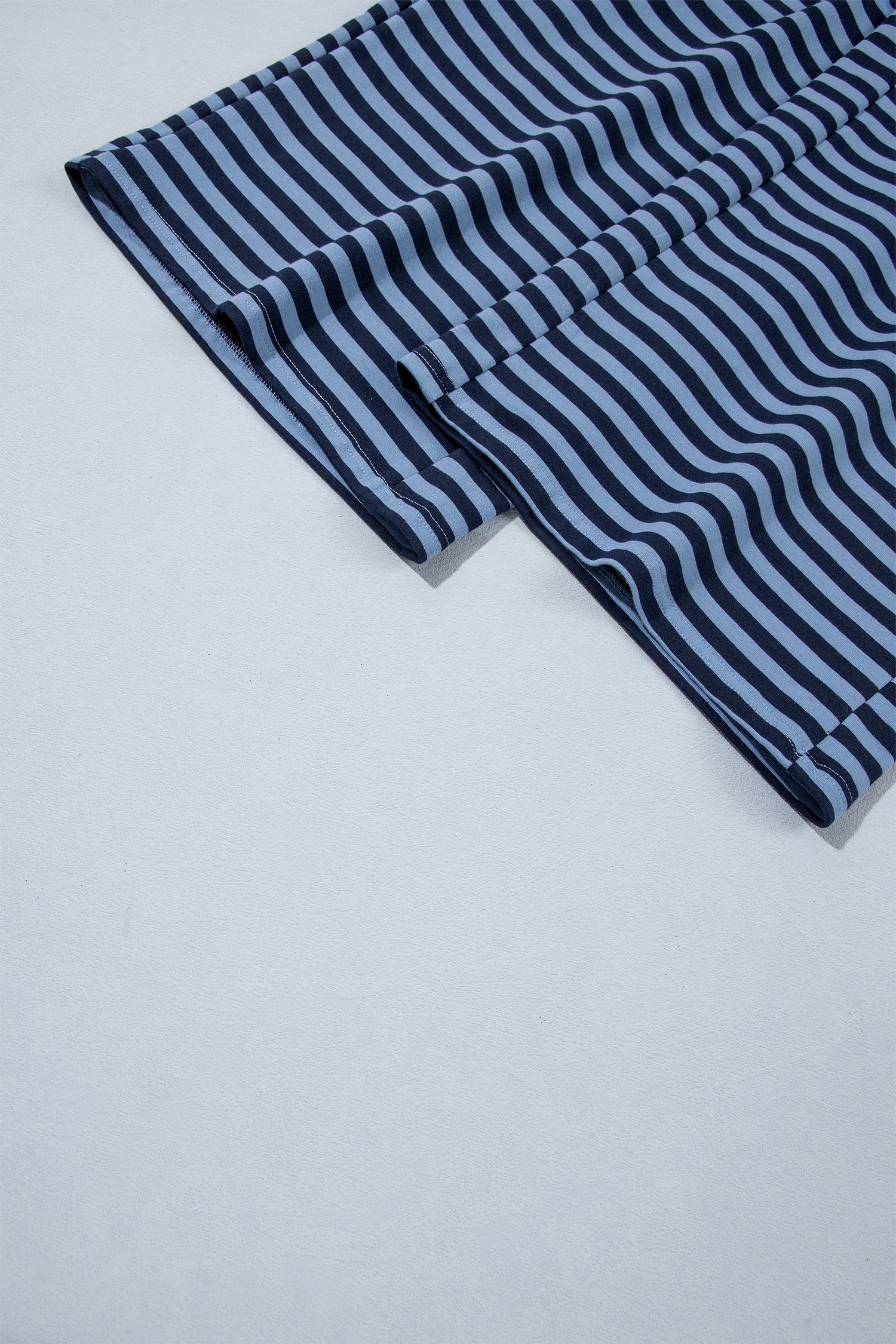 Blue Stripe Long Sleeve Drawstring Waist Plus Size Lounge Pants Set