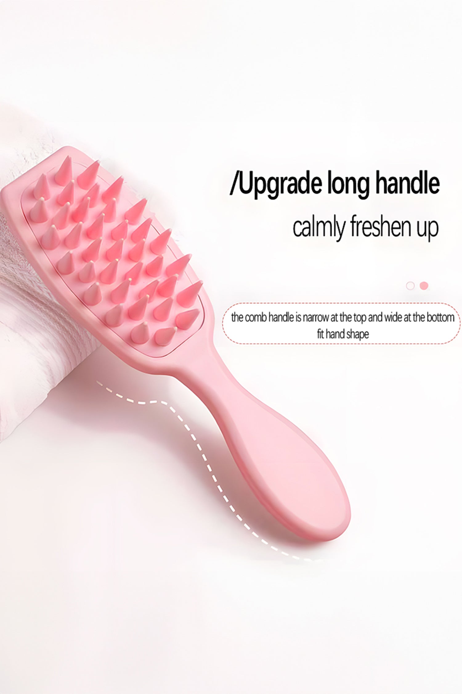 Light Pink Silicone Scalp Massage Hair Brush