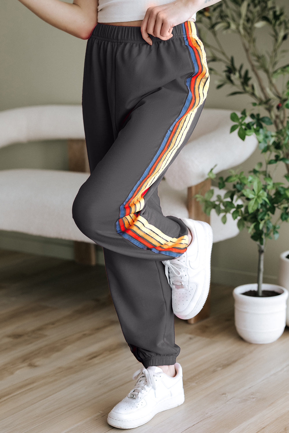 Dearlove Dark Grey Counting Rainbows High Waist Sweatpants