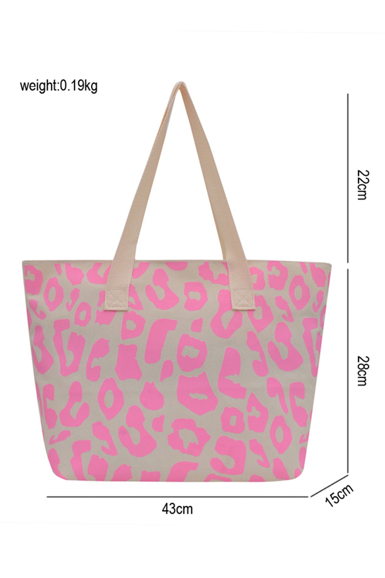 Rose Red Leopard Print Canvas Tote Bag