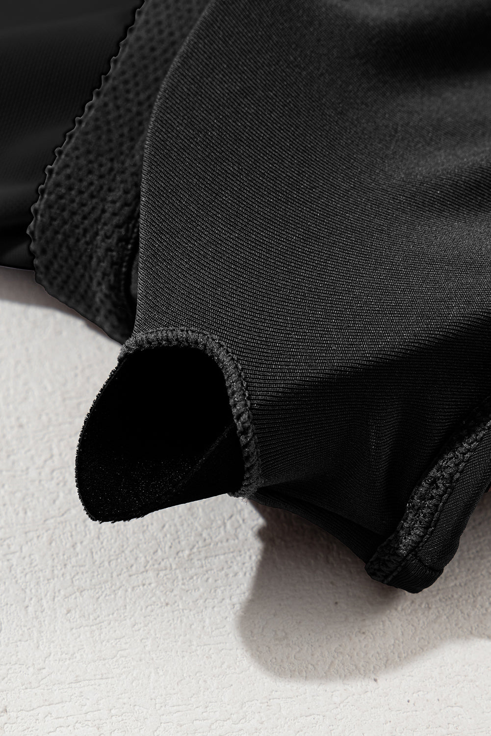 Black Grommet Shoulder Strap Pleated Swim Dress