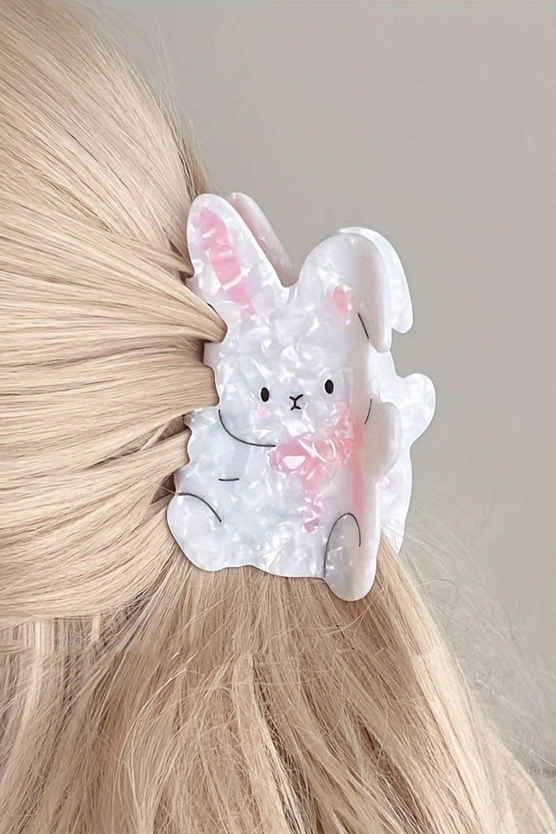 White Easter Bunny Hair Claw Clip