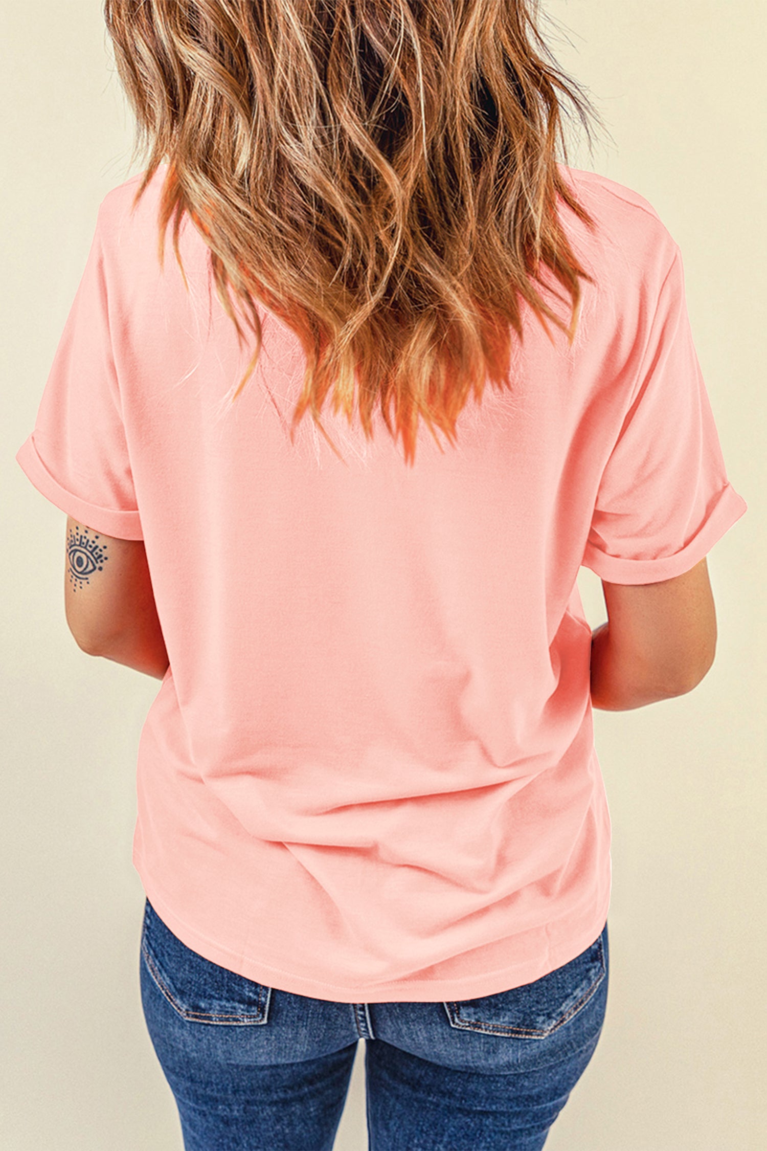 Pink Just PRAY Graphic High Stretch Casual Tee