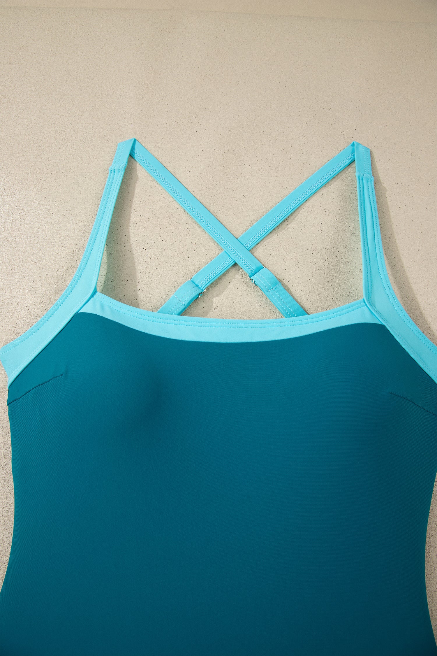 Skobeloff Contrast Trim Adjustable Straps Lace-up One Piece Swimsuit