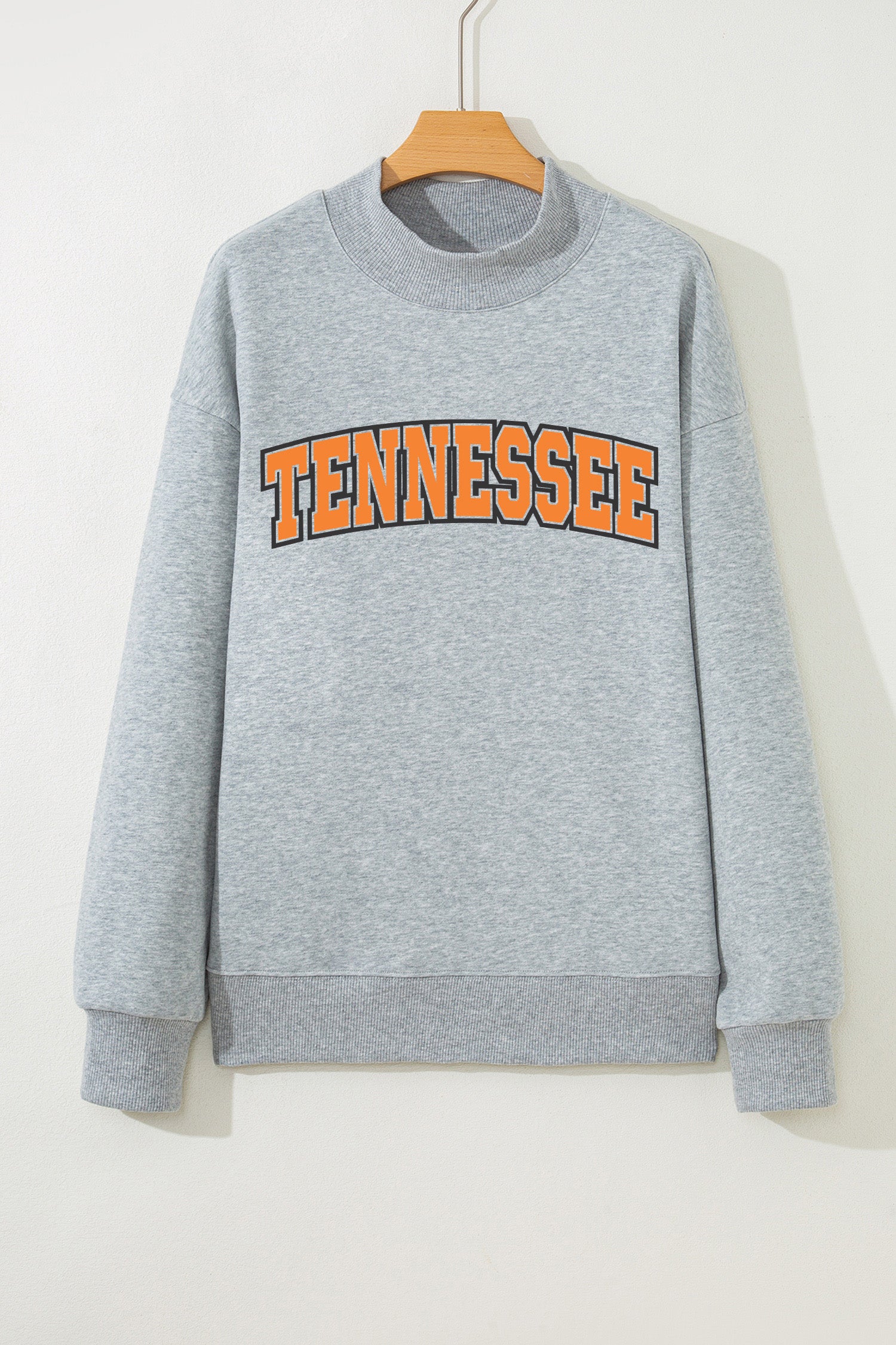 Gray TENNESSEE Mock Neck Pullover Sweatshirt