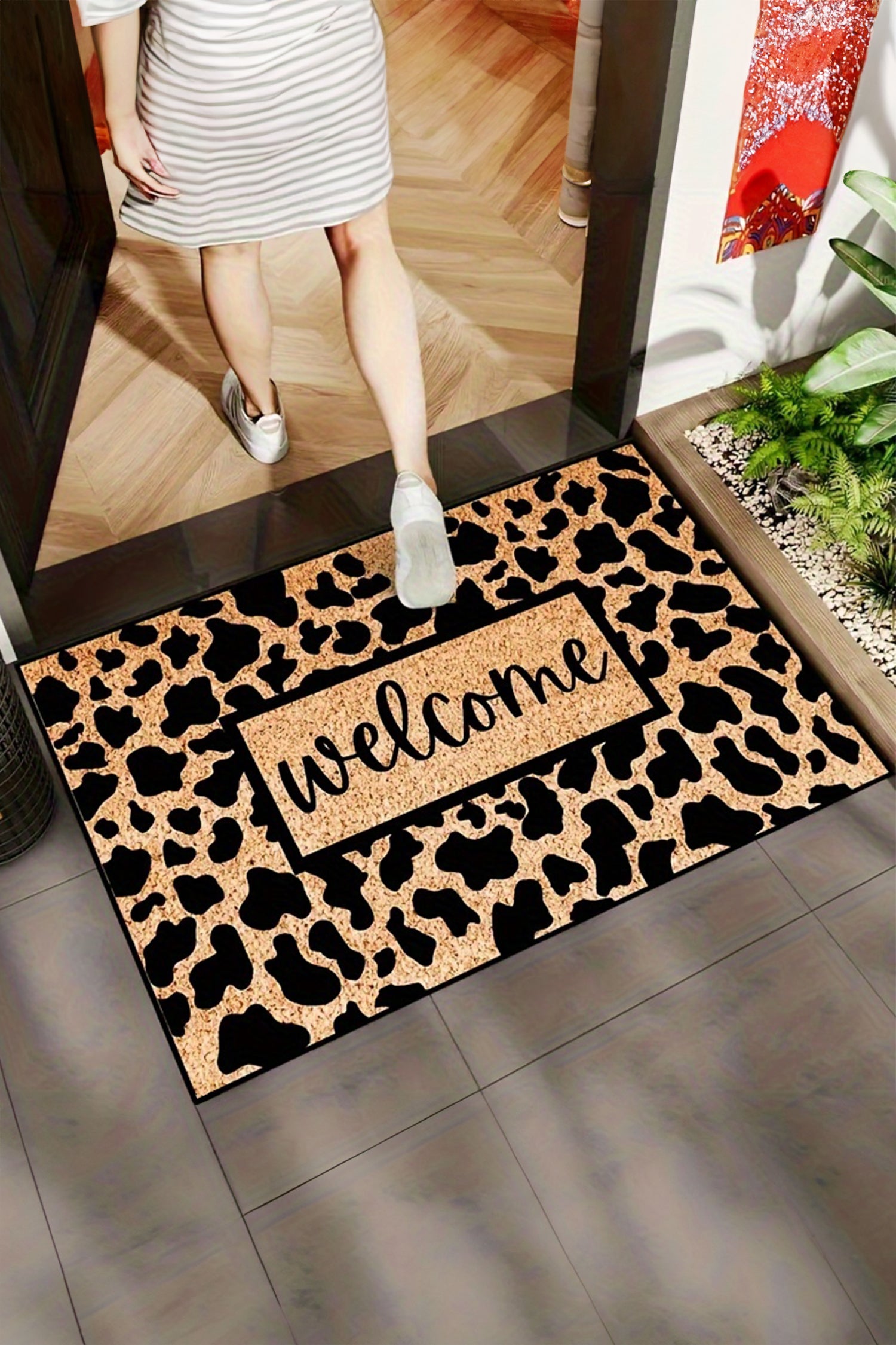 Camel Stylish Animal Print Welcome Doormat