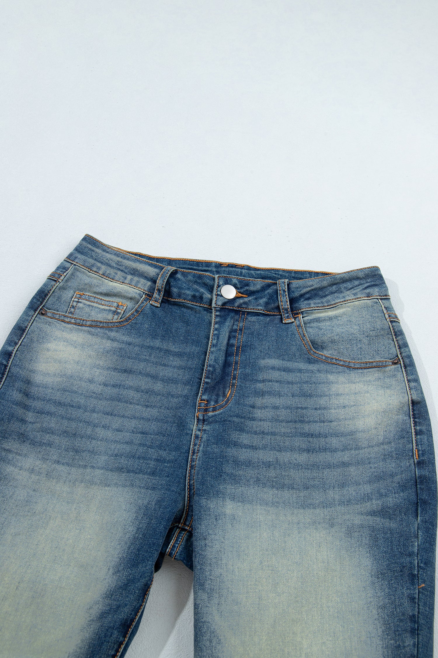 Sail Blue Pocket Detail Flare Leg Jeans