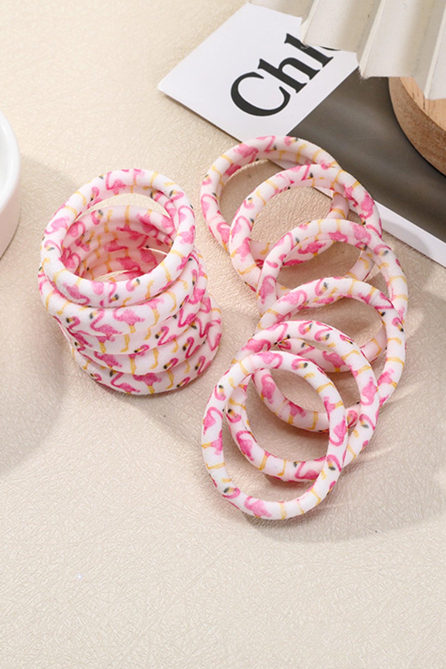 Pink 1 Piece Flamingo Elastic Hair Tie