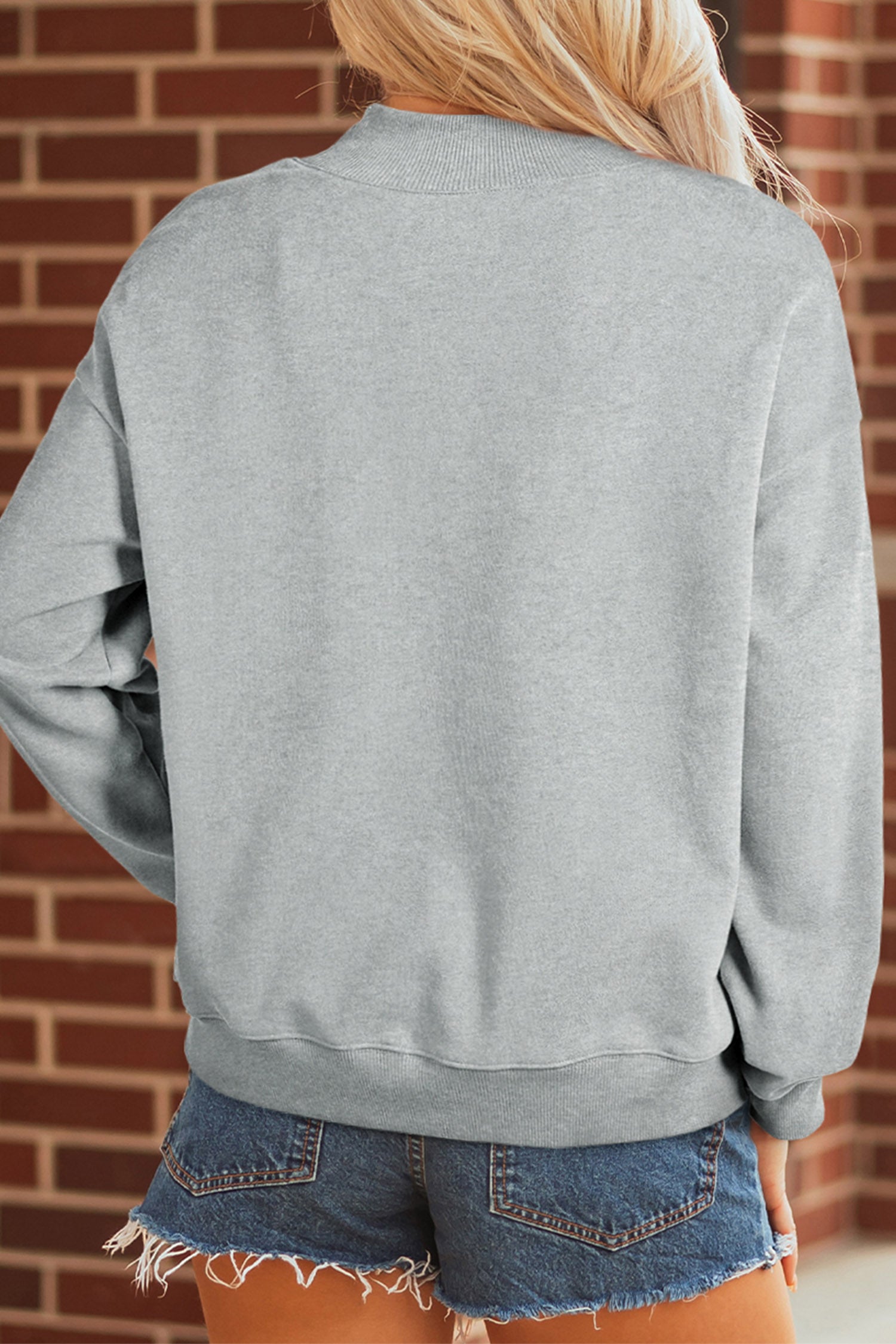 Gray Mock Neck GO SPORTS Graphic Sweatshirt