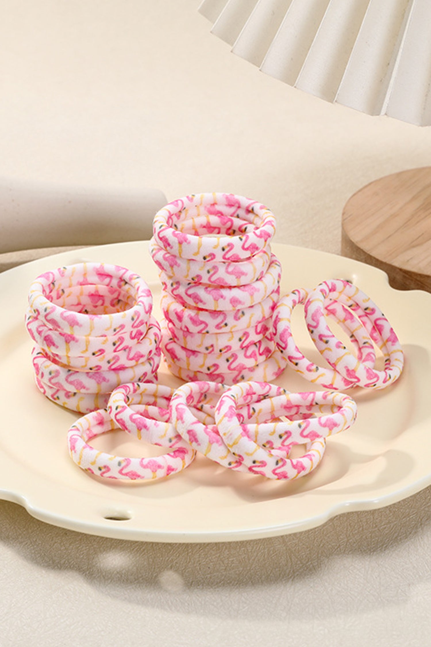 Pink 1 Piece Flamingo Elastic Hair Tie