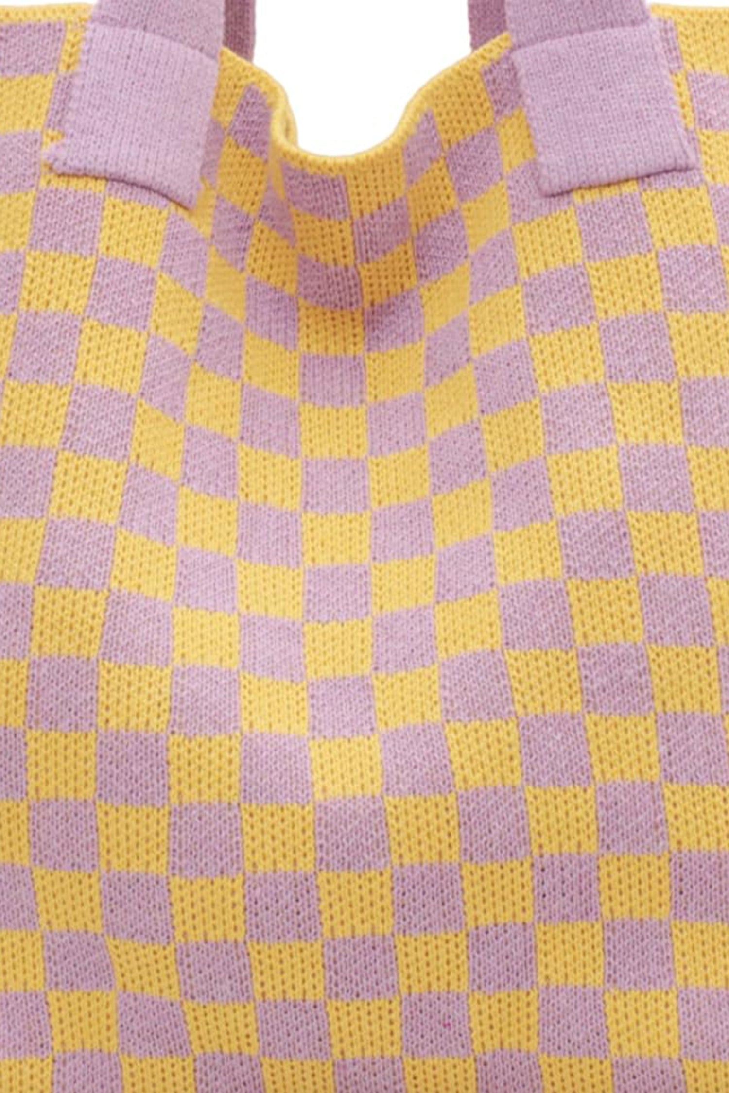 Ginger Checkered Knit Eco-Friendly Tote Bag